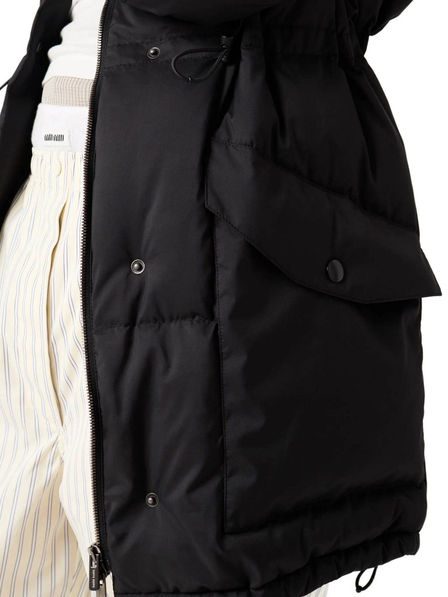 drawstring-waist coat