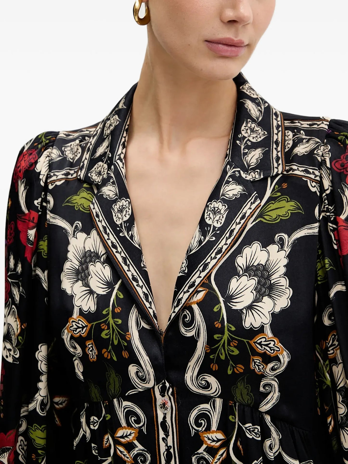 mini Black Rococo Flowers dress