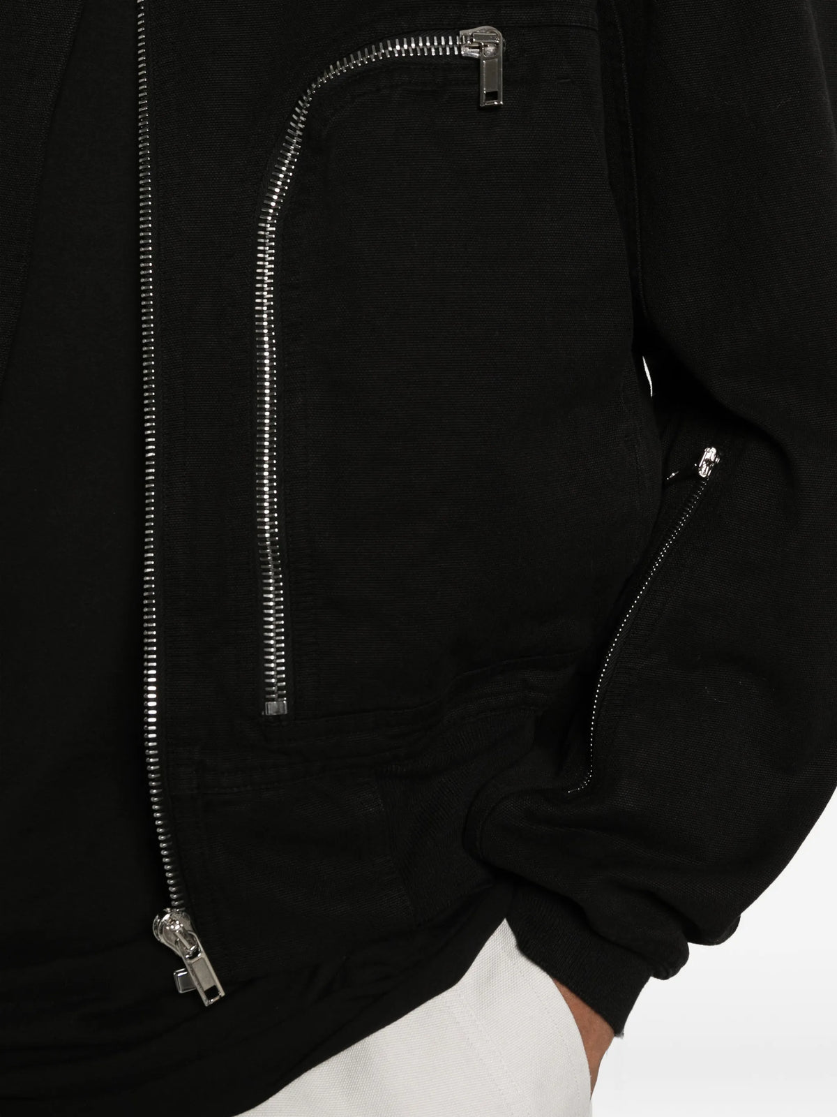 Temple Bauhaus flight jacket in black cotton rip stop
