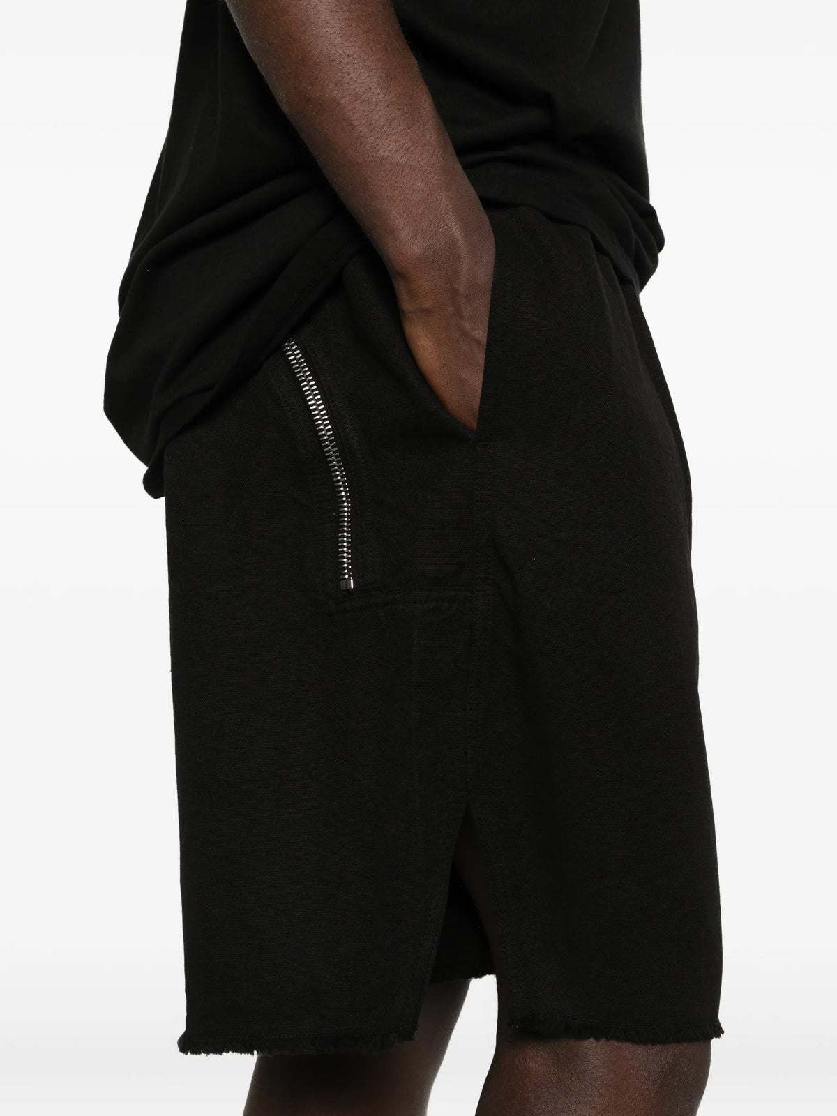 Temple long boxers butt zip in cotton canvas