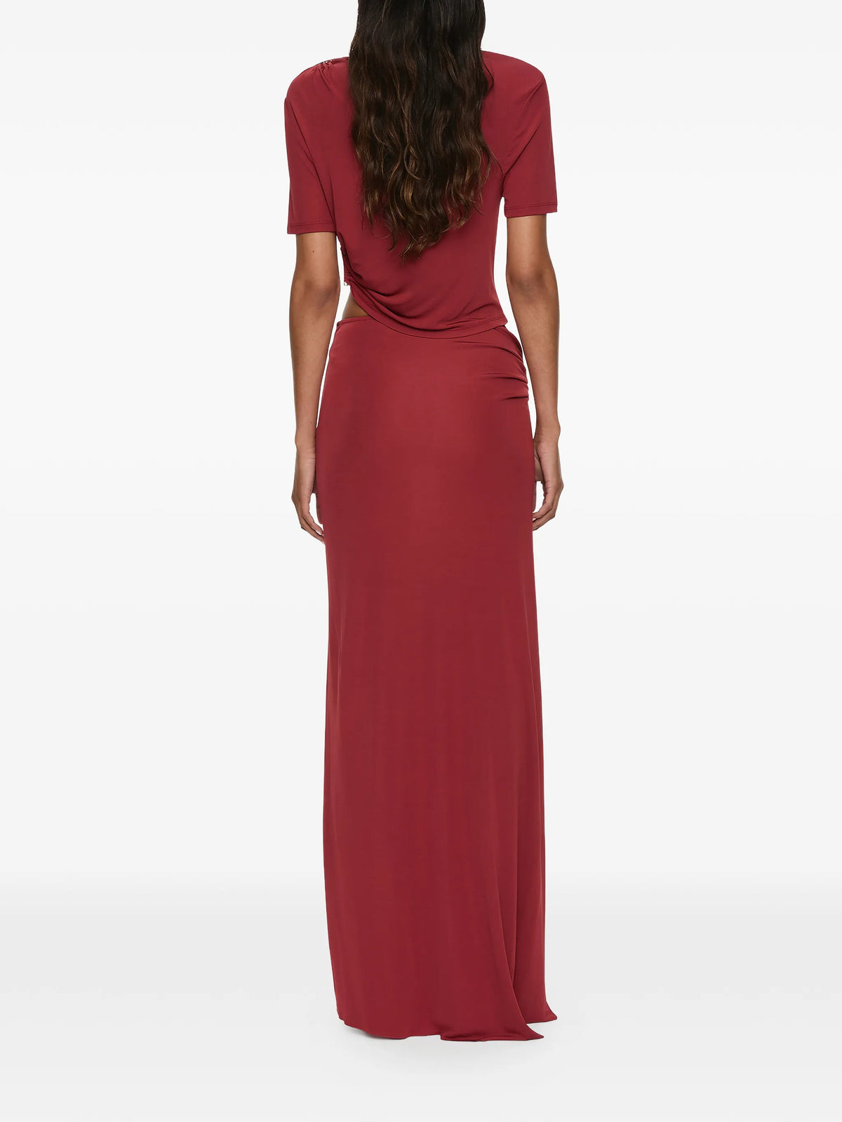 Orica crystal-embellished ruched jersey T-shirt