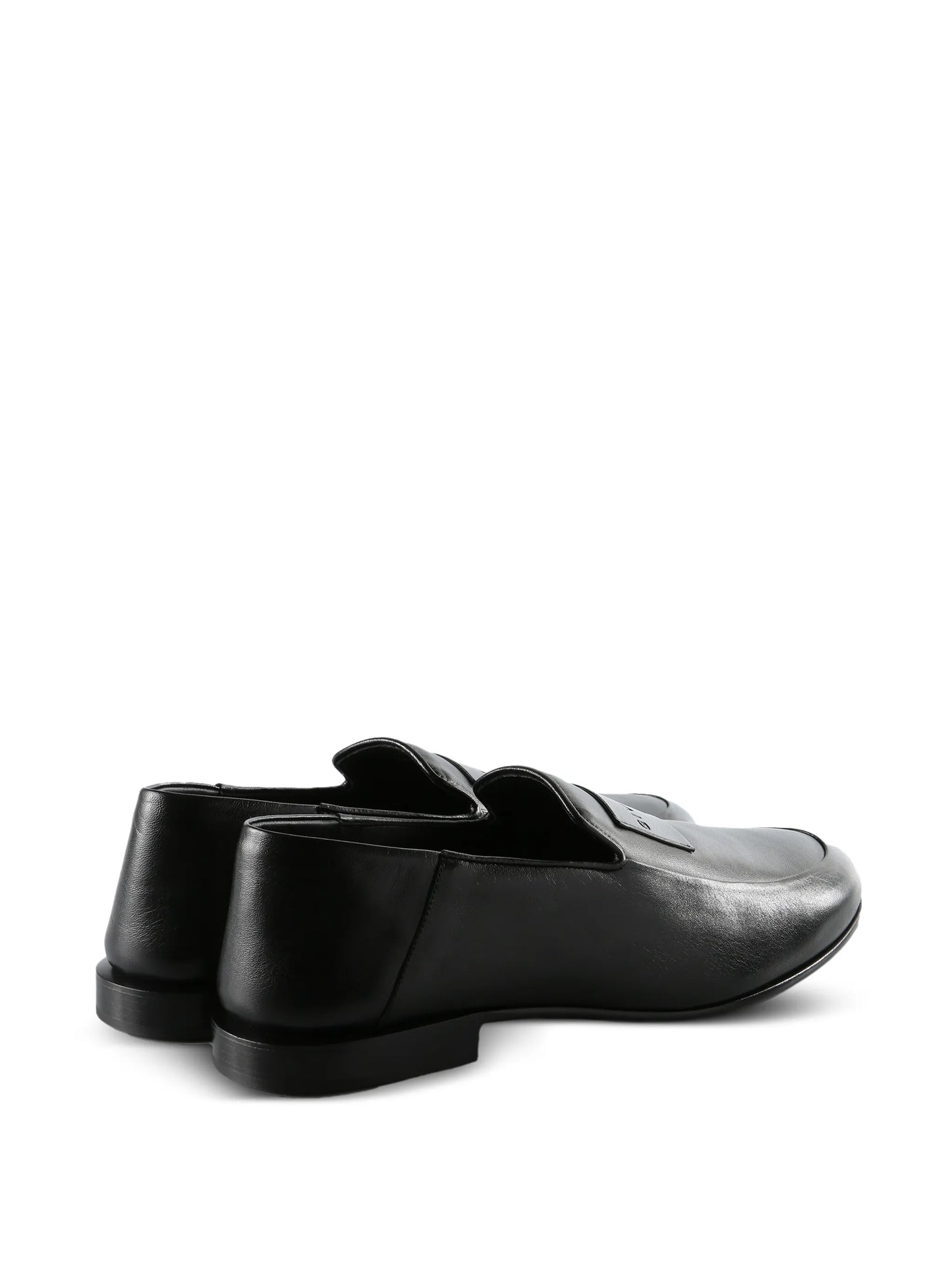 label loafers in shiny leather