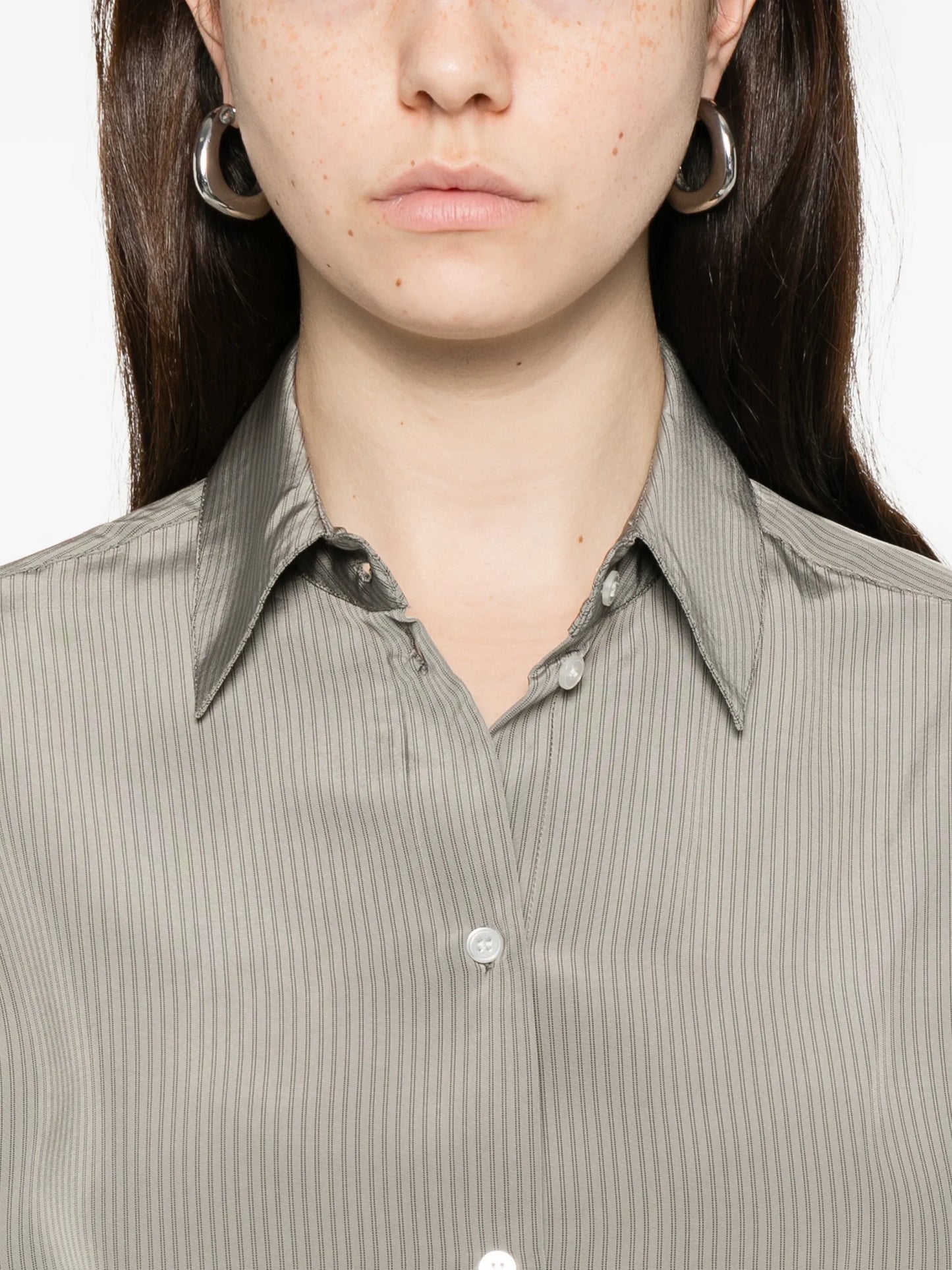 striped button-down shirt