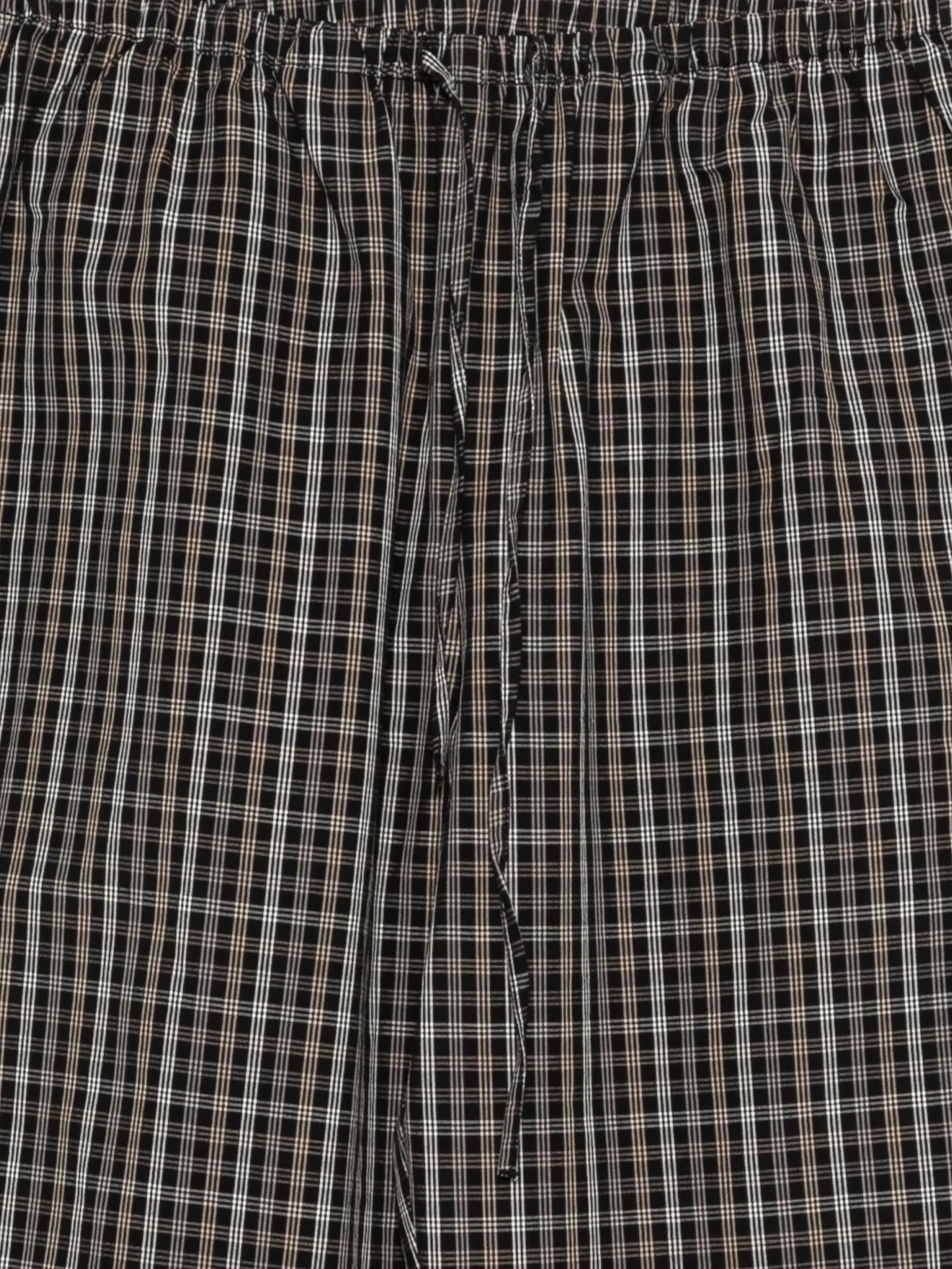 drawstring checked trousers