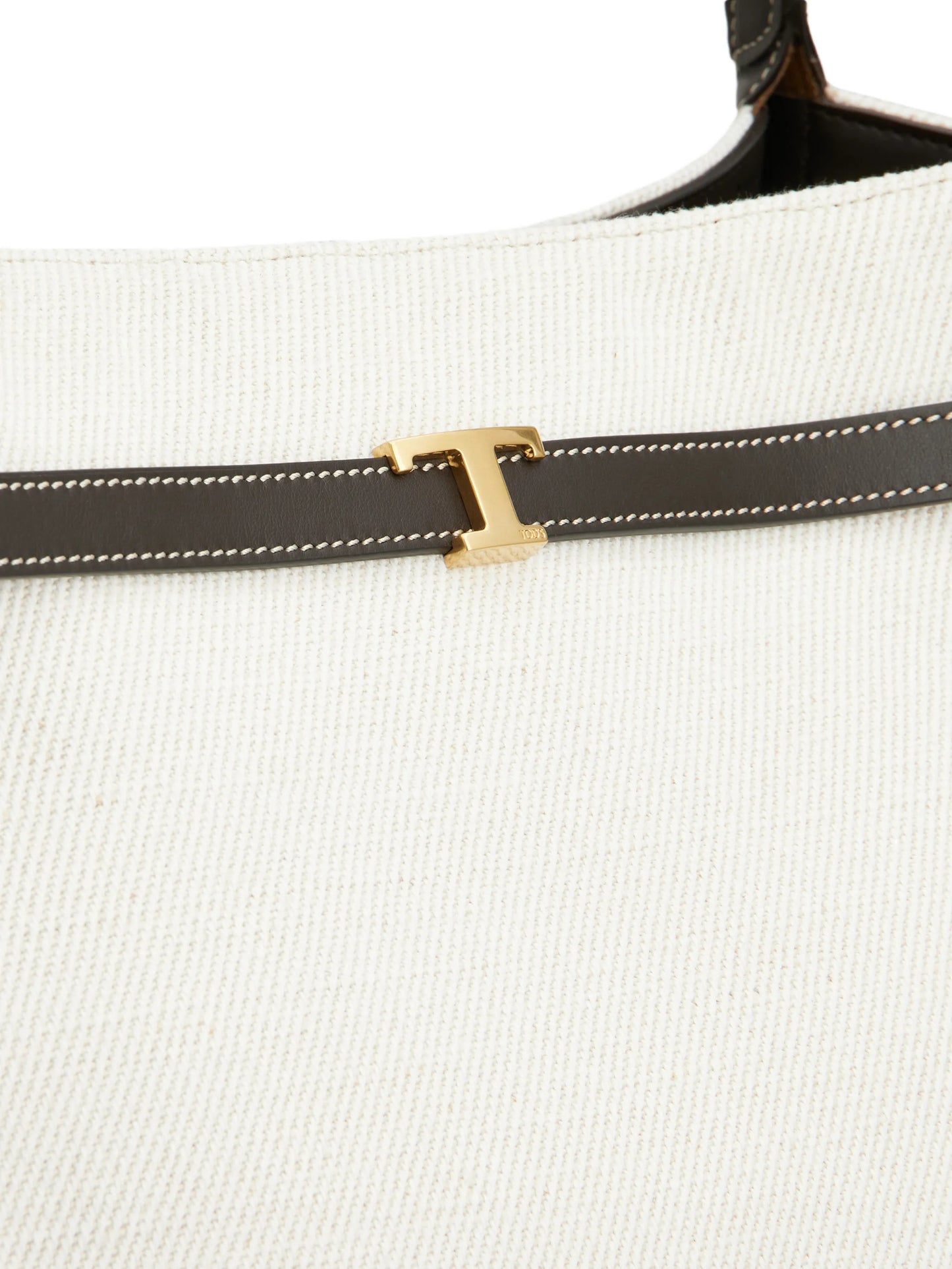 T-Signature shopping bag in canvas and leather medium