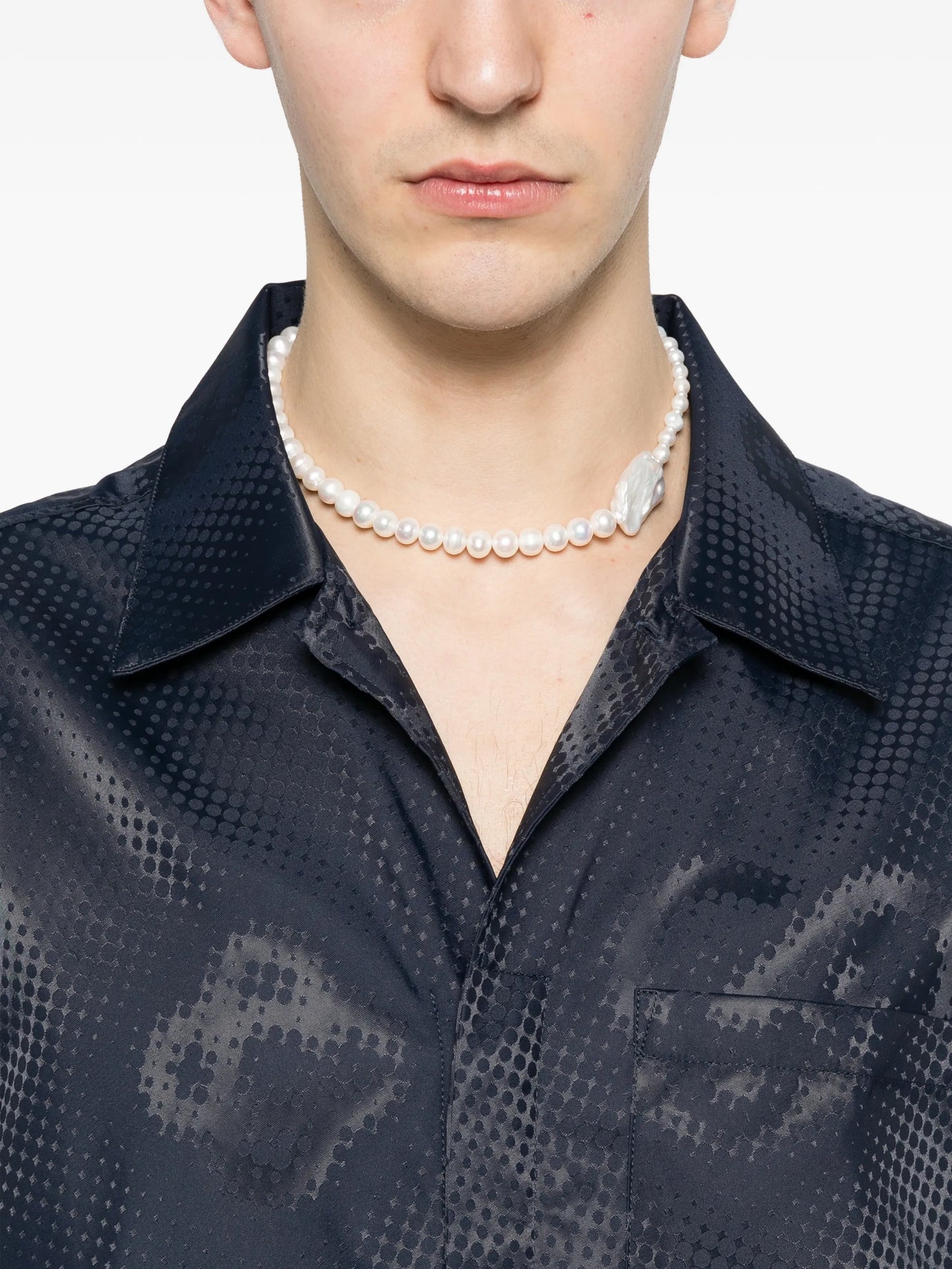 monogram satin shirt