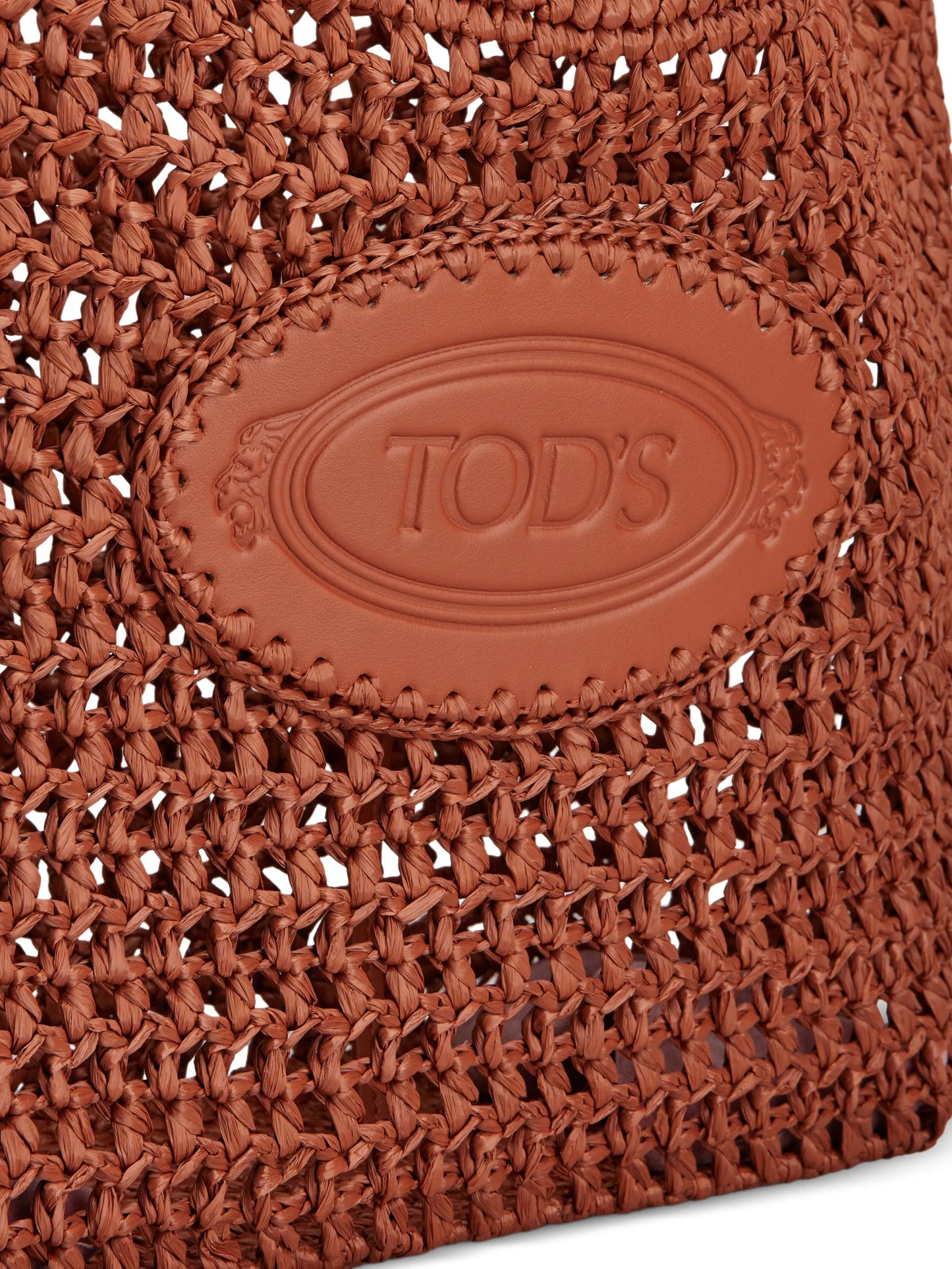 shopping bag in raffia and leather medium