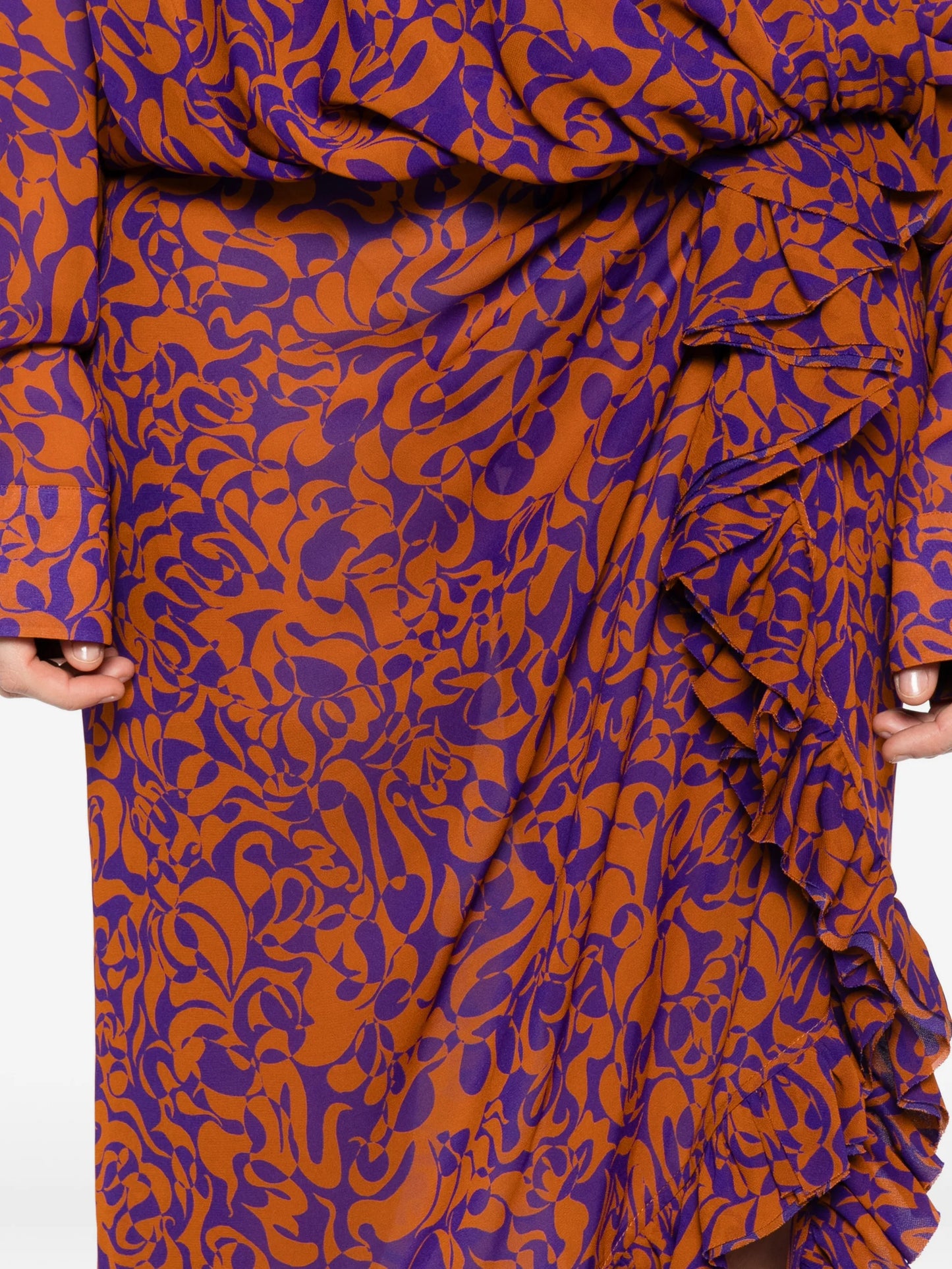 ruffled floral skirt