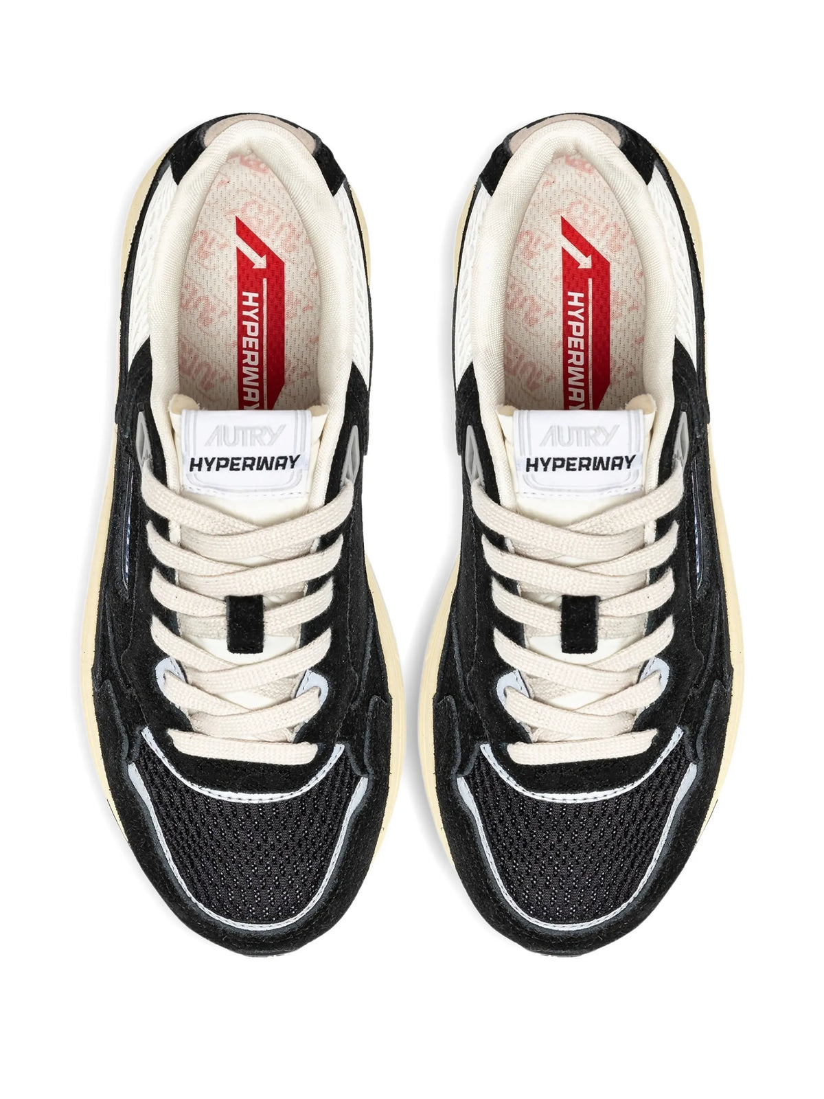 Hyperway sneakers in black and silver-tone suede and mesh