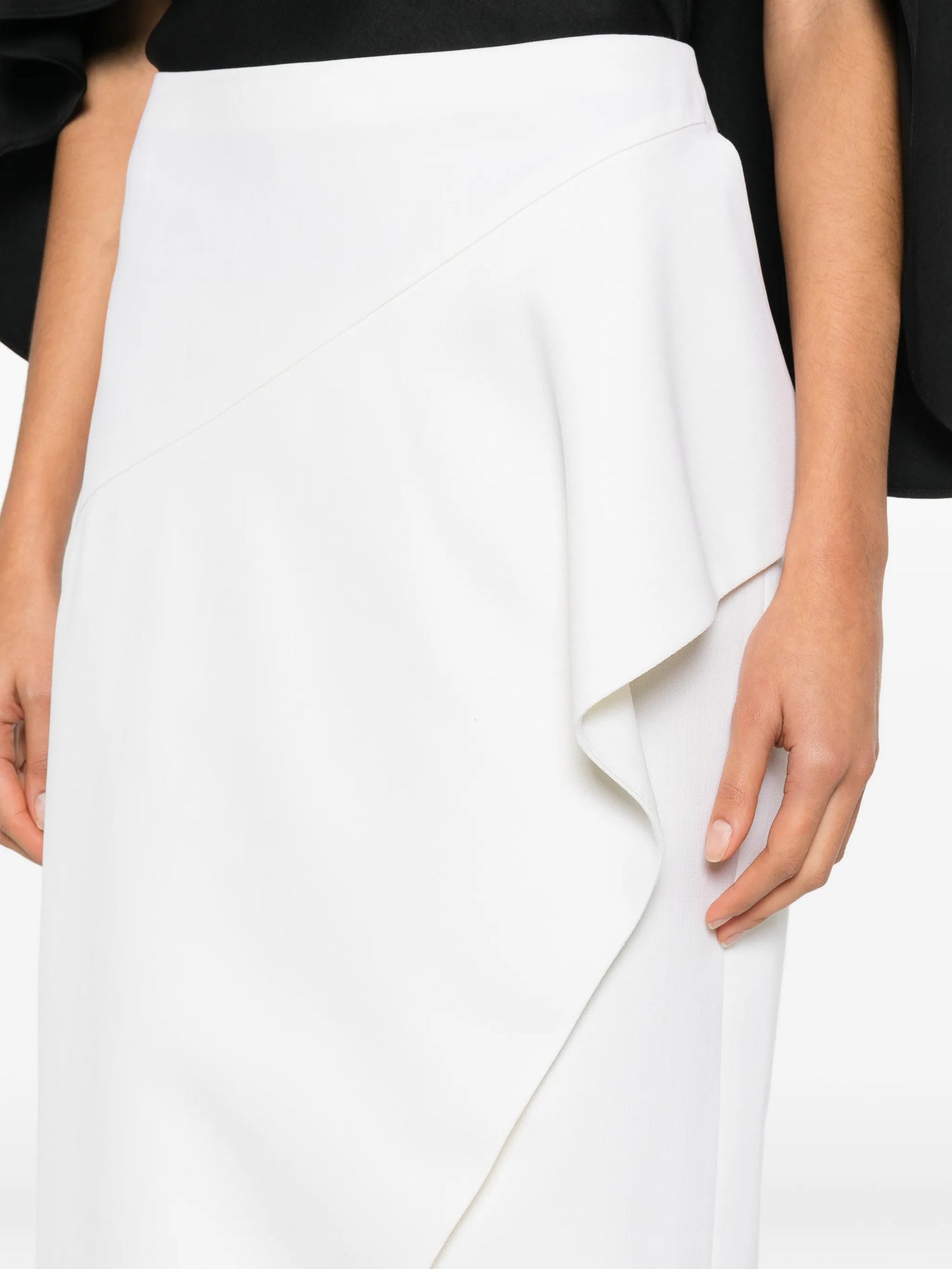 Jaia ruffled split midi skirt