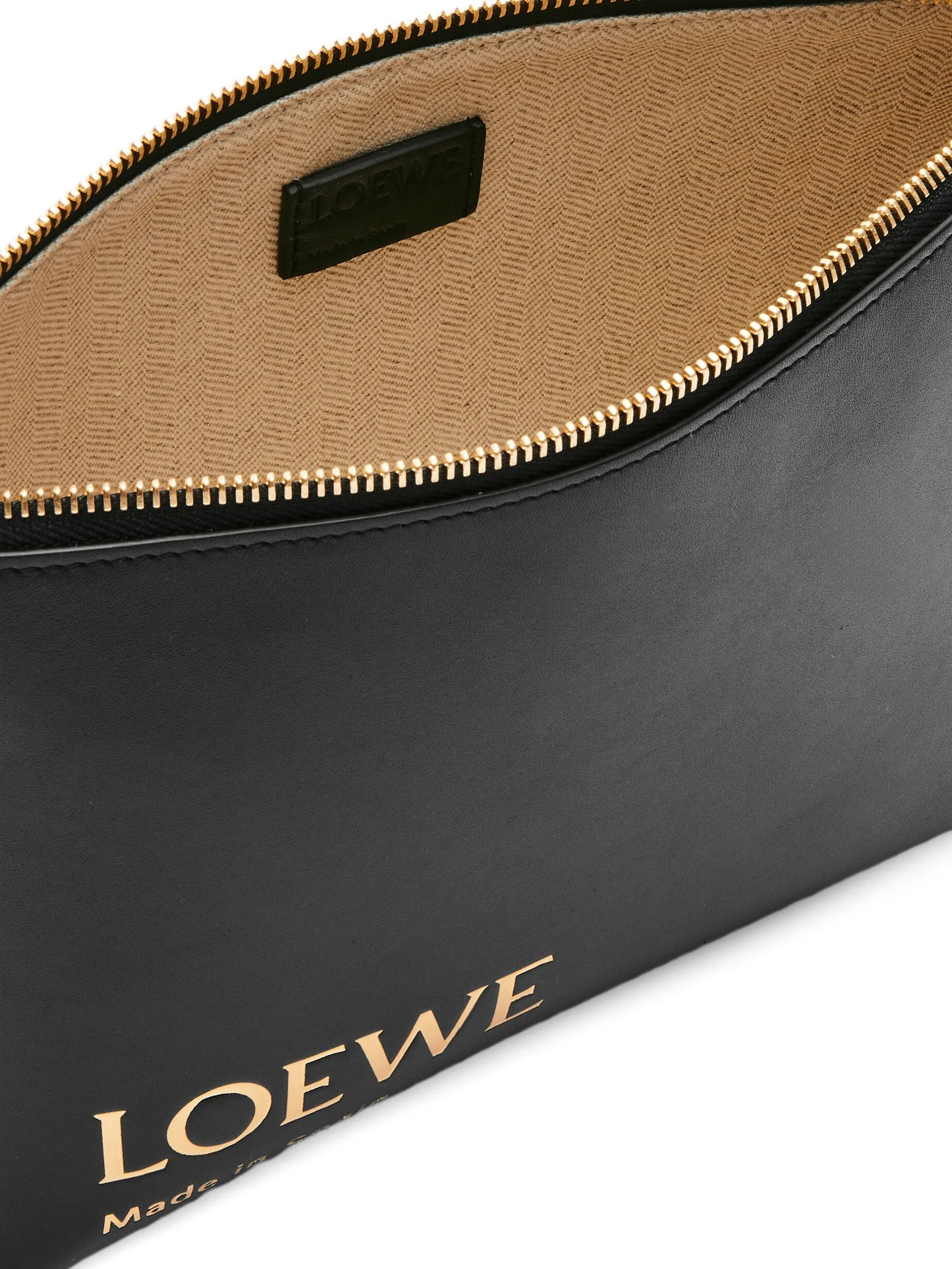 logo-print clutch bag