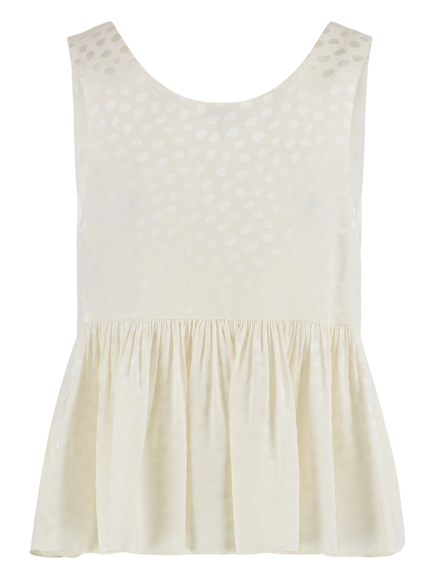 polka dot ruffled top