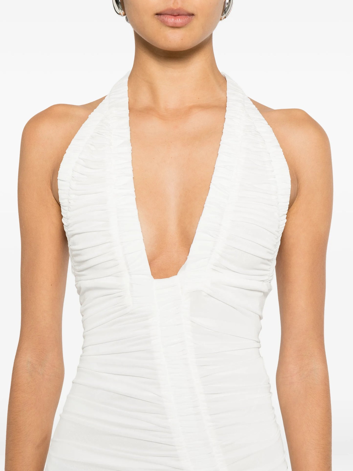 Orion V-neck pleated maxi dress