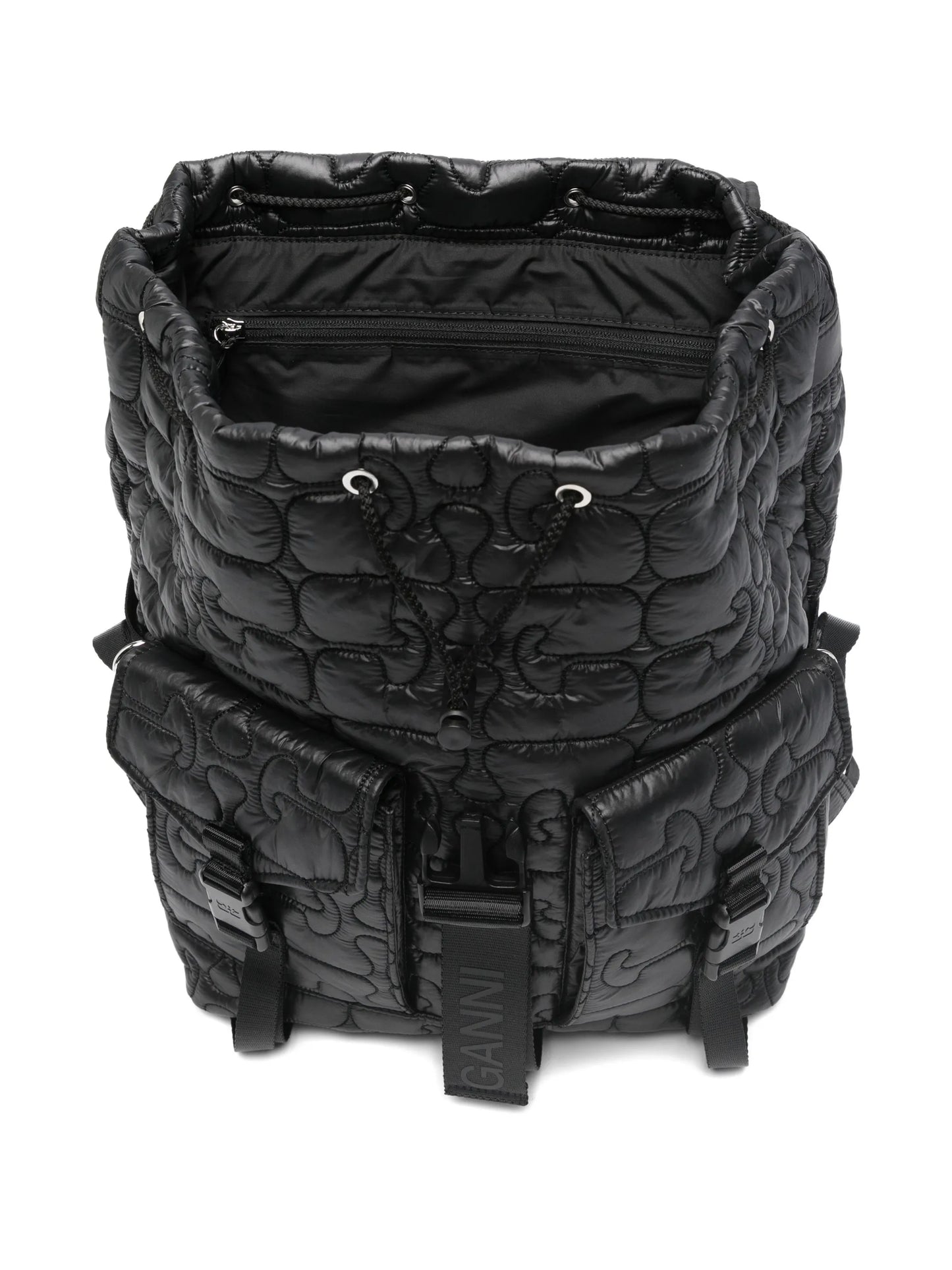 quilted buckle backpack