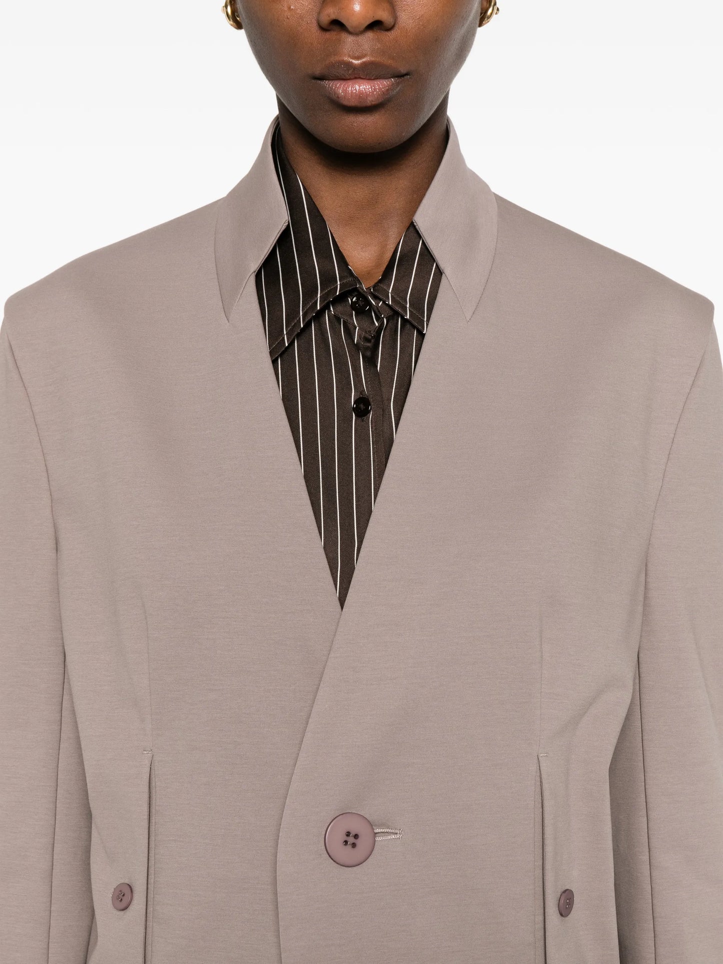 button-fastening single-breasted blazer