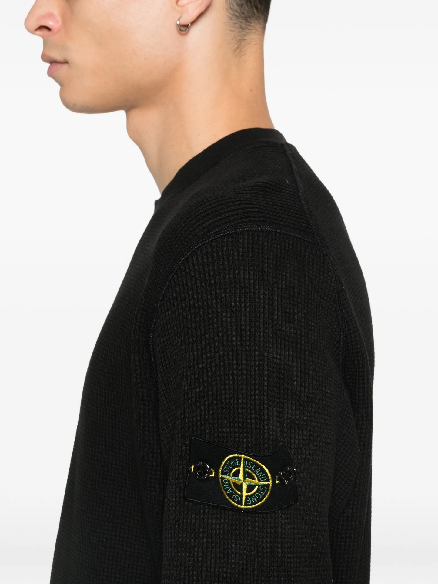 6100056 organic cotton waffle fleece regular-fit crewneck sweatshirt