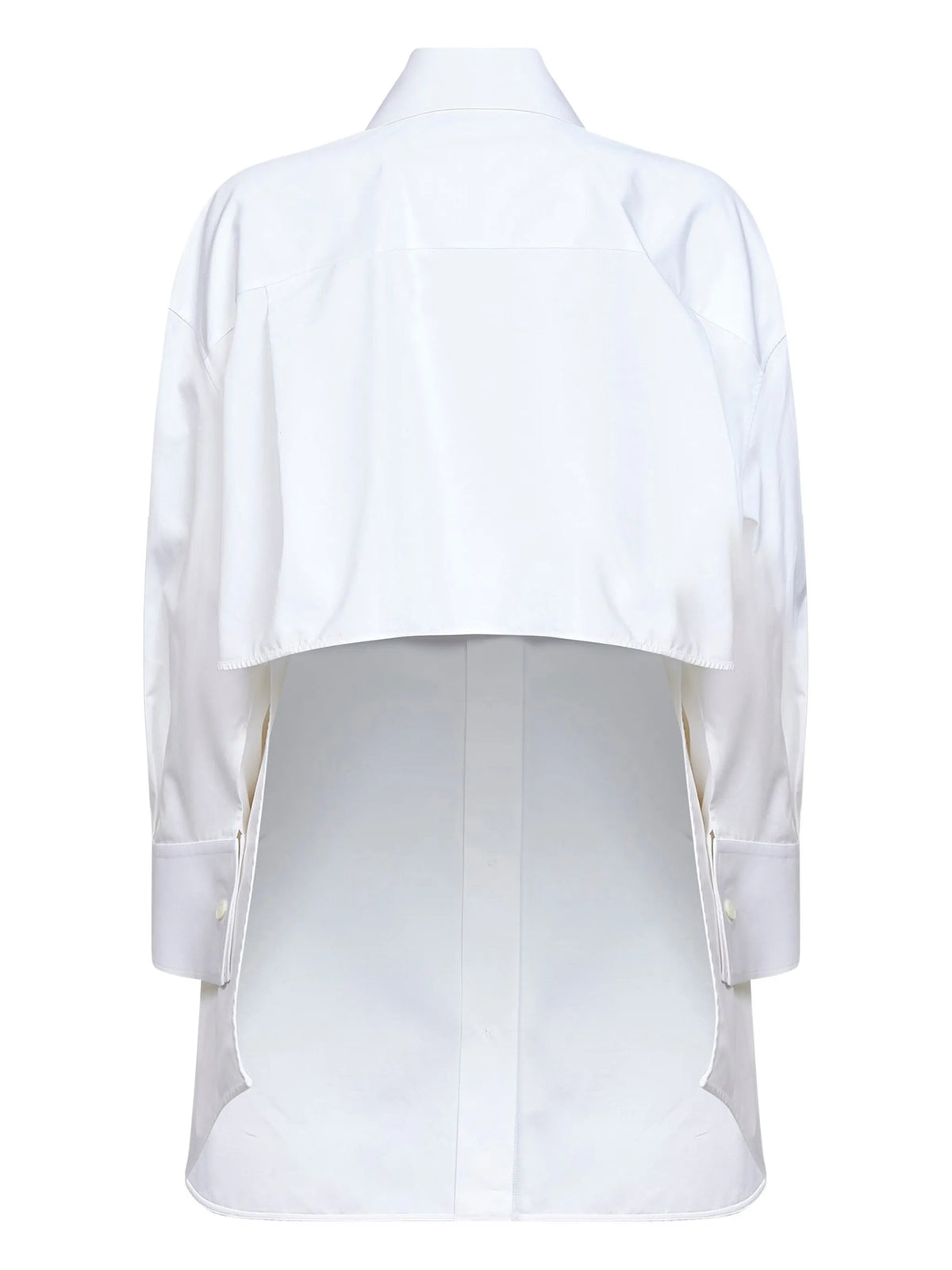 asymmetric shirt in poplin