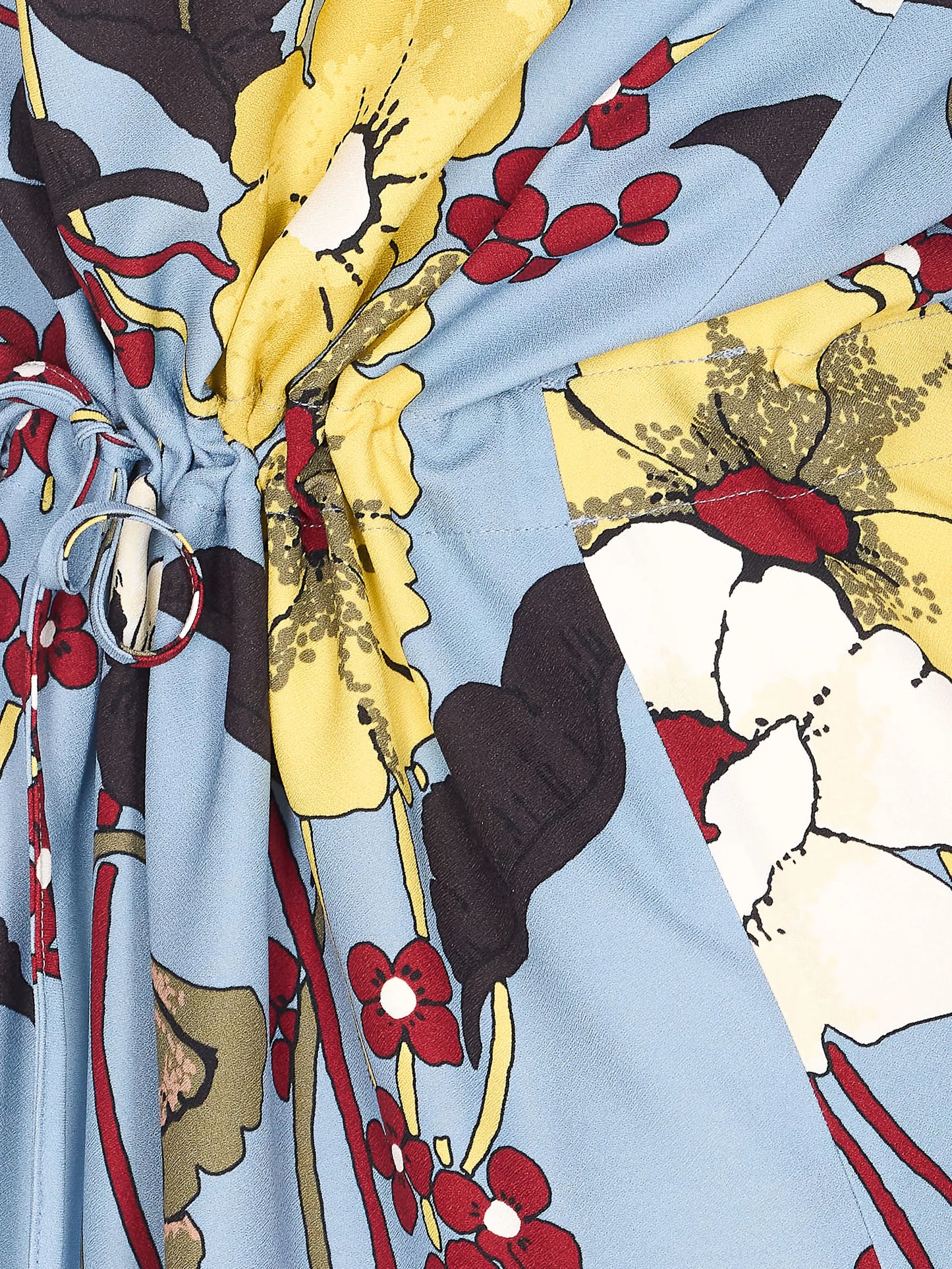 floral-print drawstring-waist midi dress