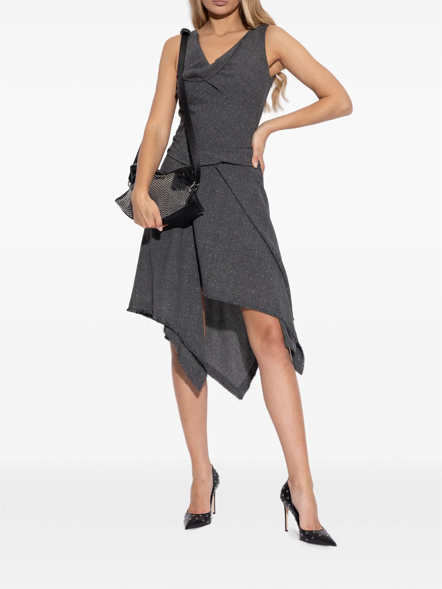 Skull eyelet pointed-toe pumps