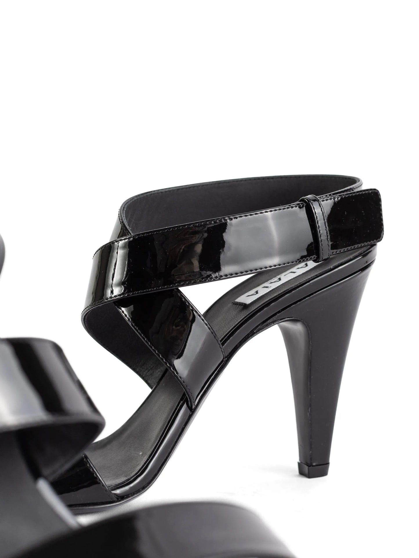 patent-leather heeled sandals