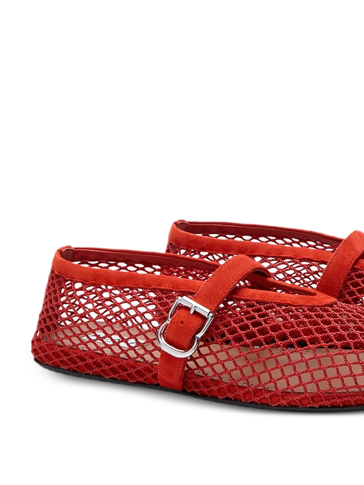 ballet flats in fishnet