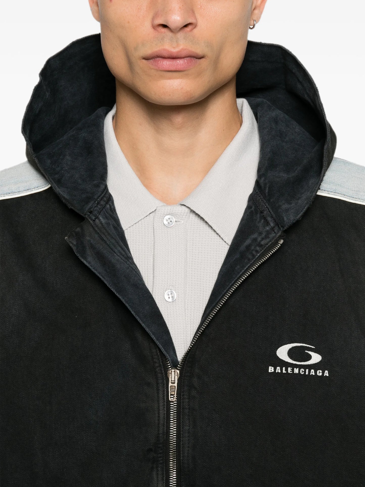 logo-detail denim jacket