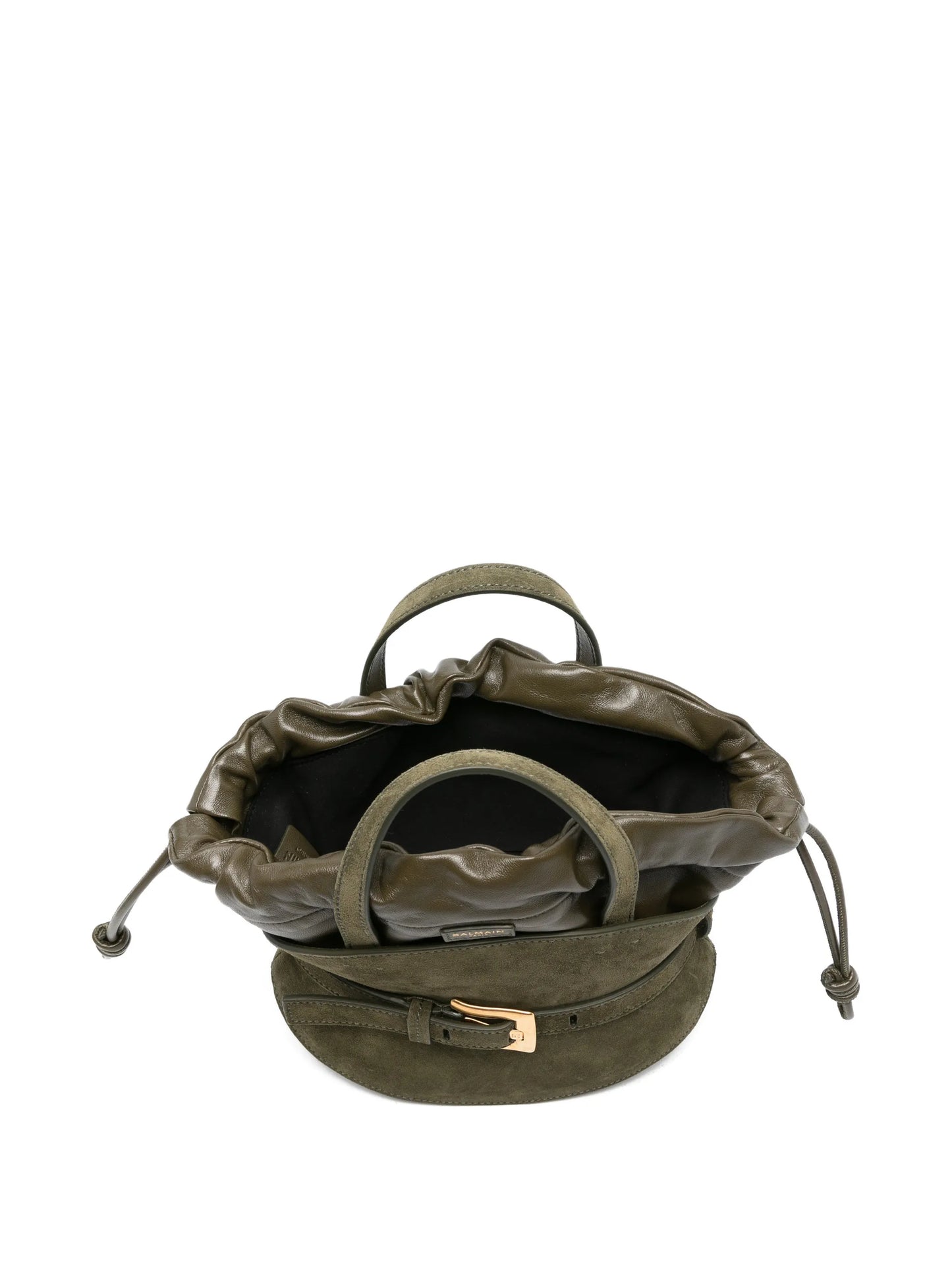 buckle suede tote bag