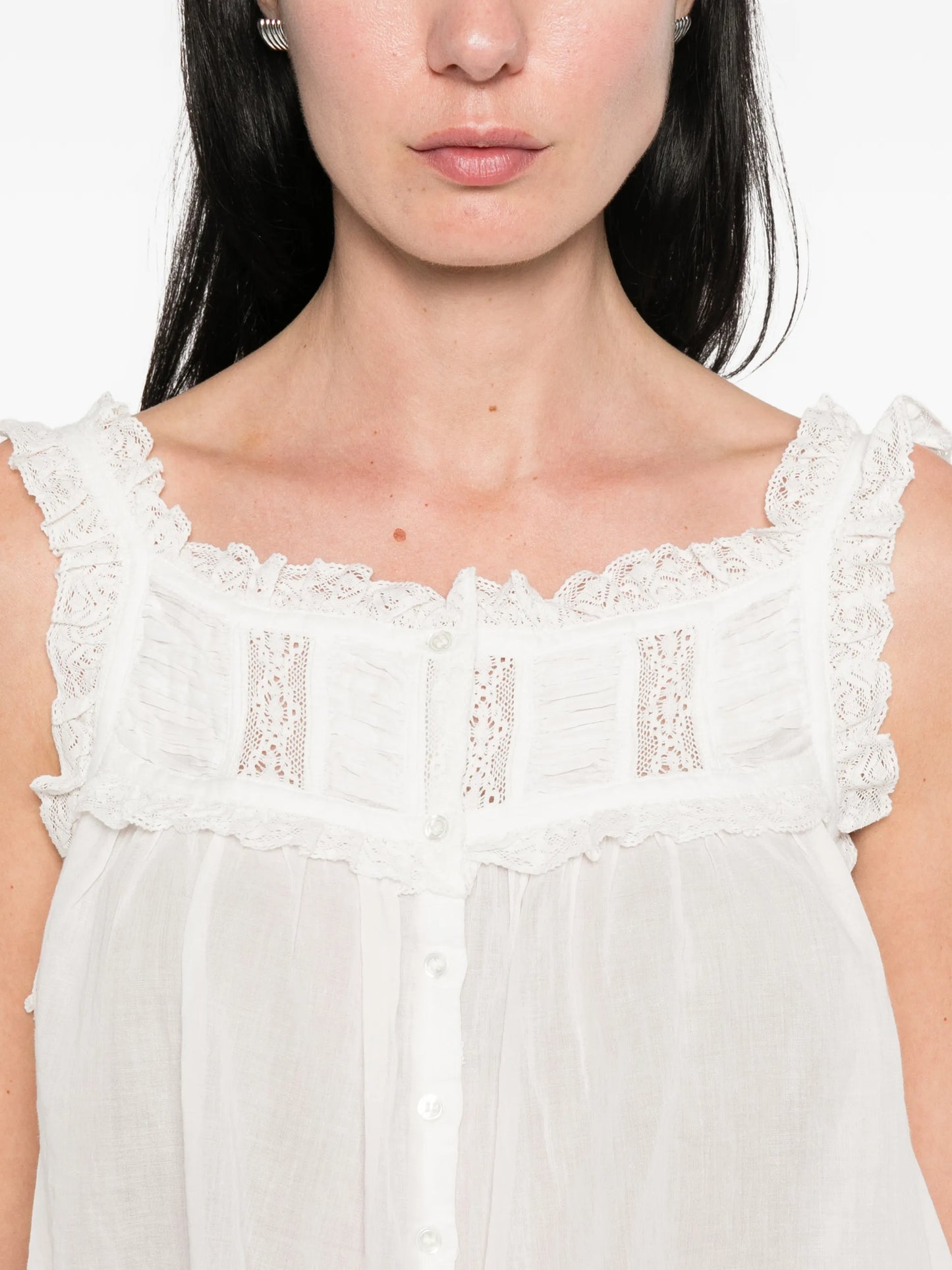 Fidella square-neck sleeveless top