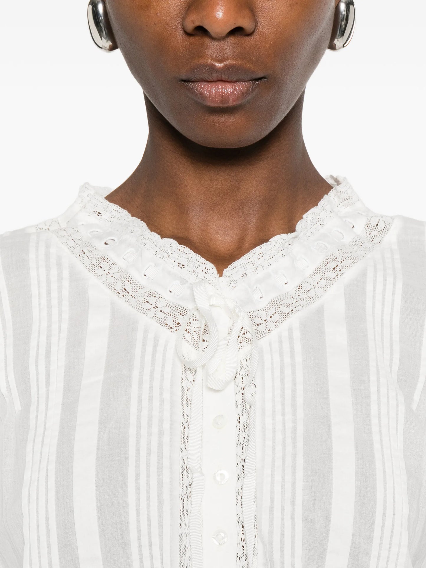 Hillock lace-detail blouse