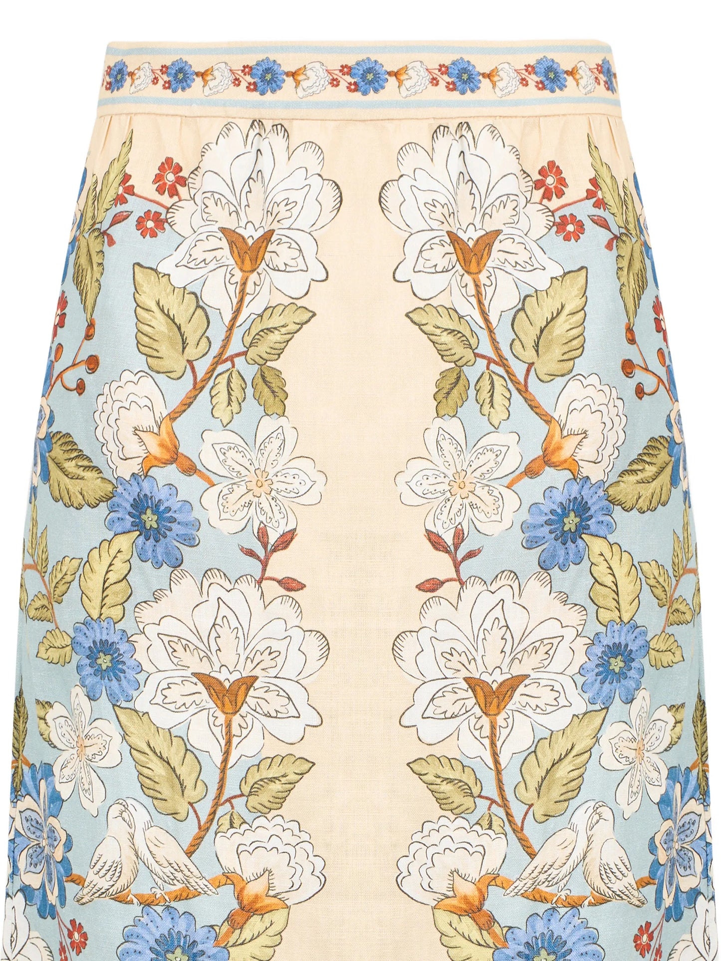 Cream Garden midi skirt