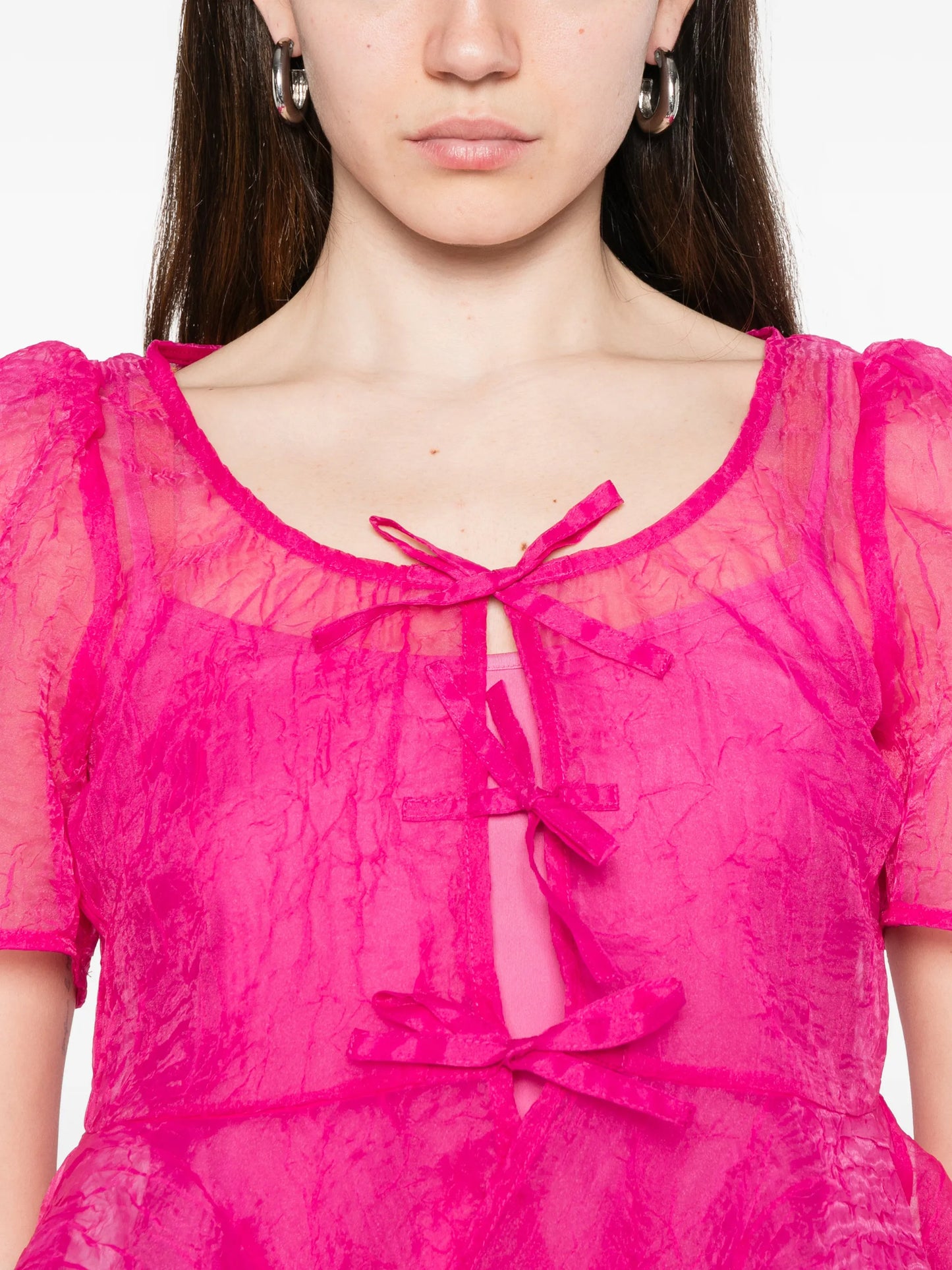 shibori organza blouse