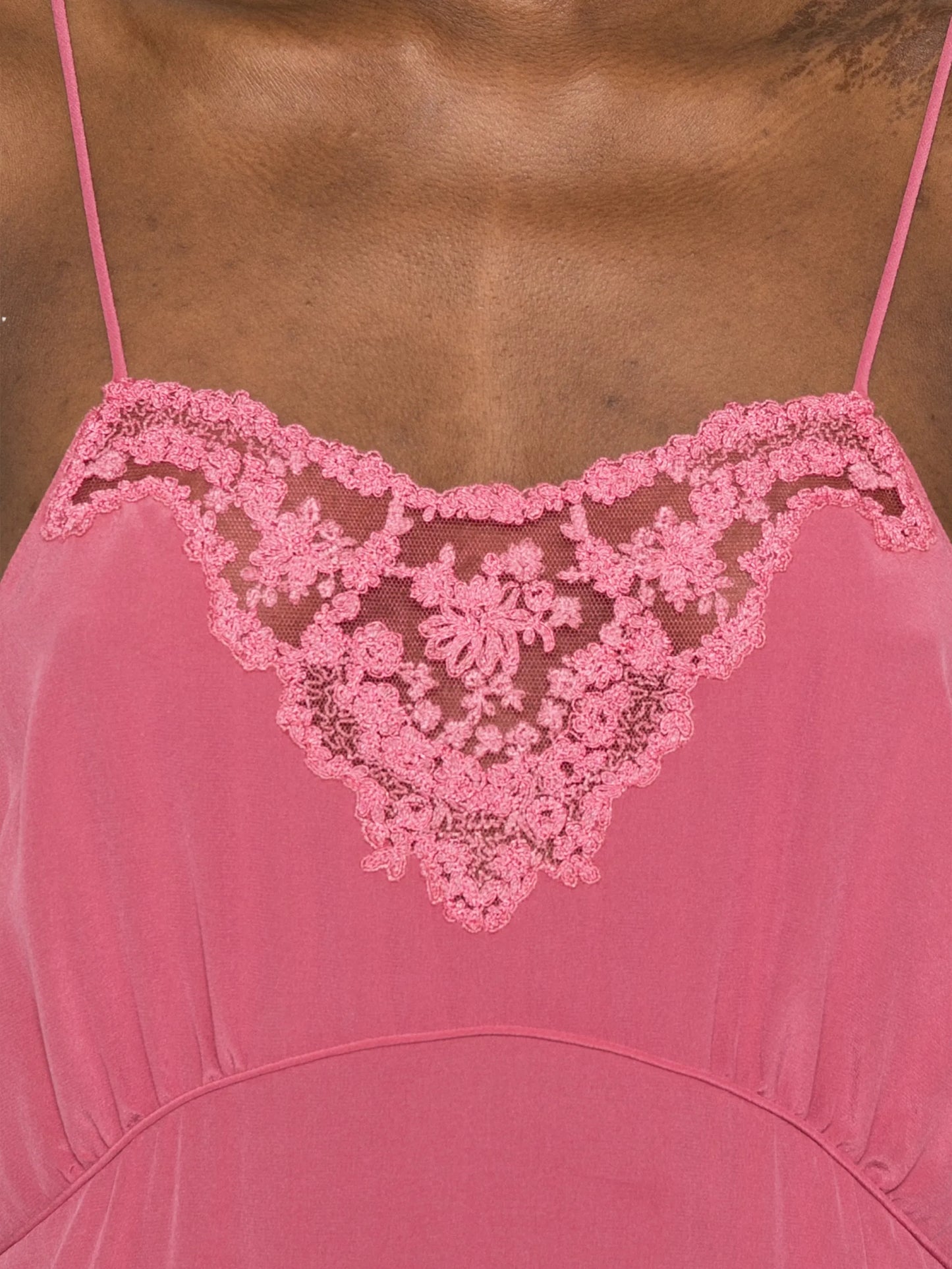 lace-detail midi dress