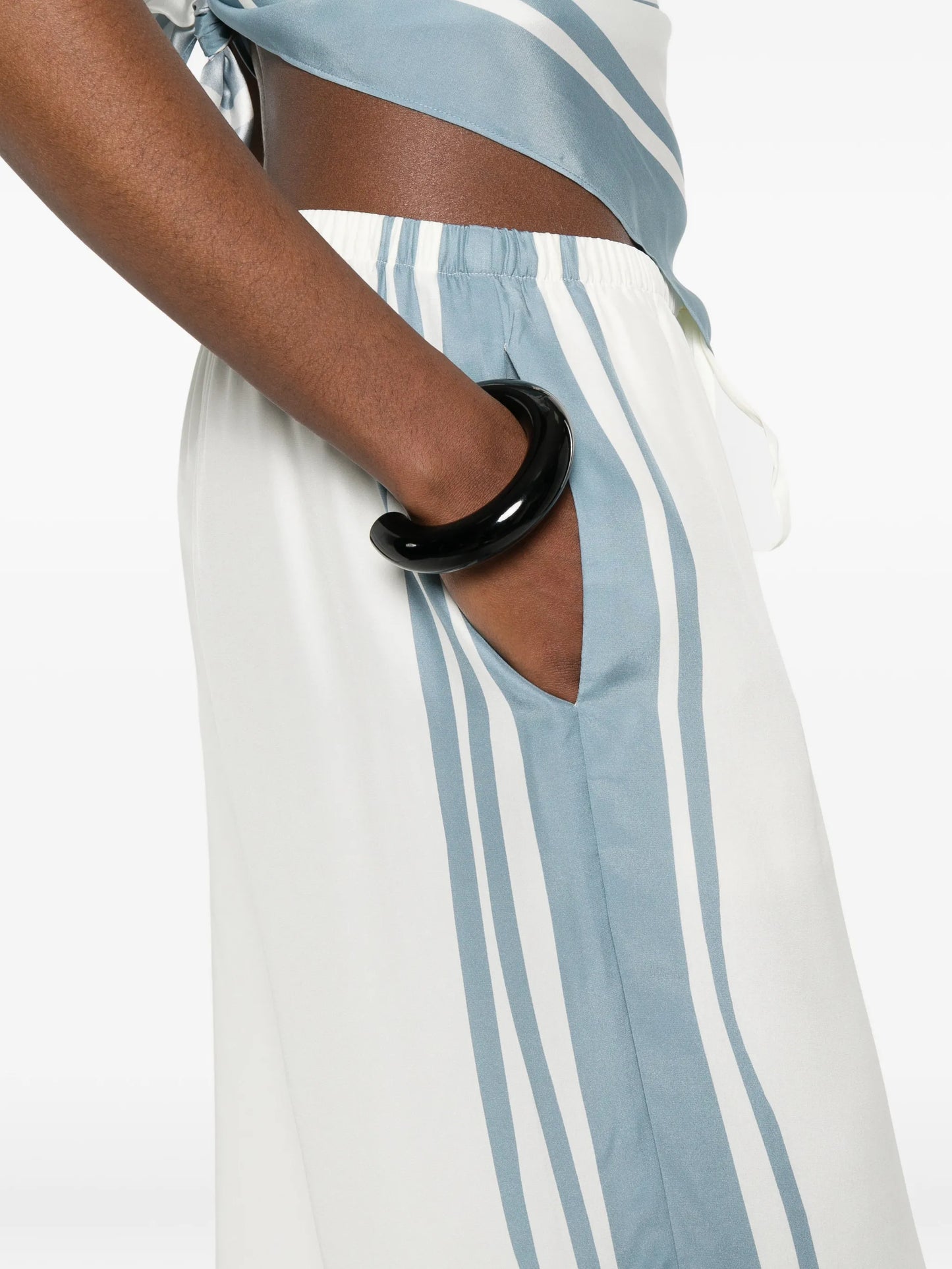 drawstring stripe trousers