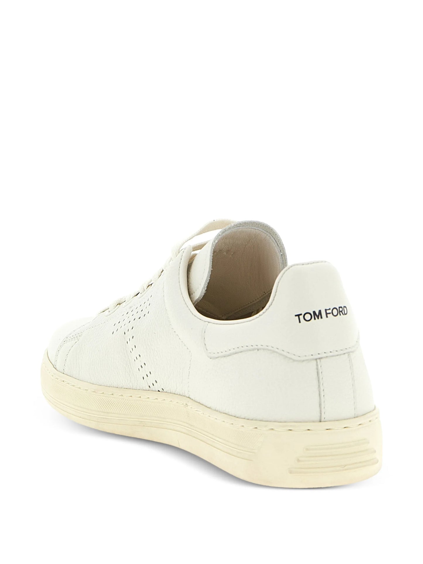 perforated-logo leather sneakers