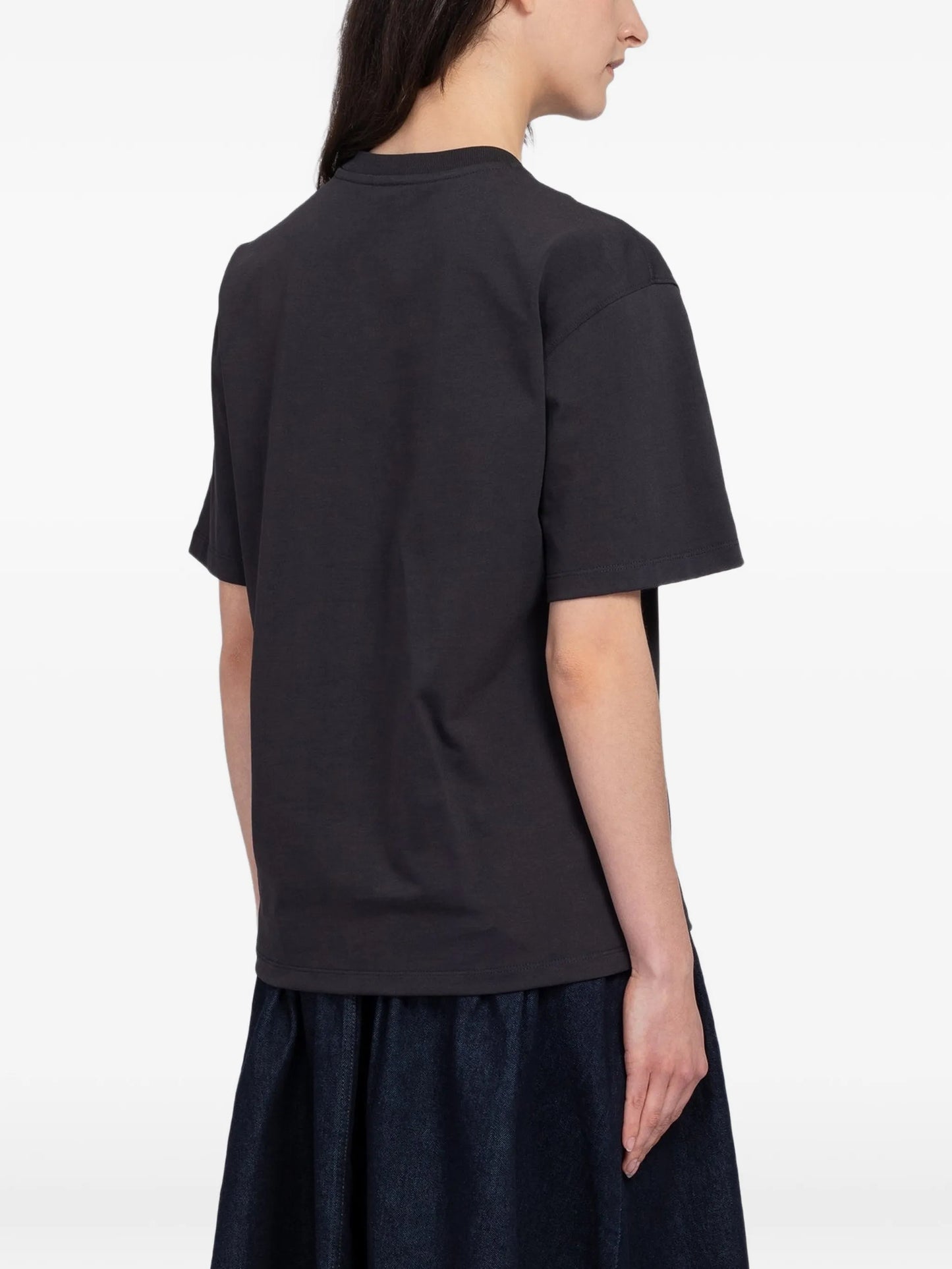 embroidered T-shirt in grey