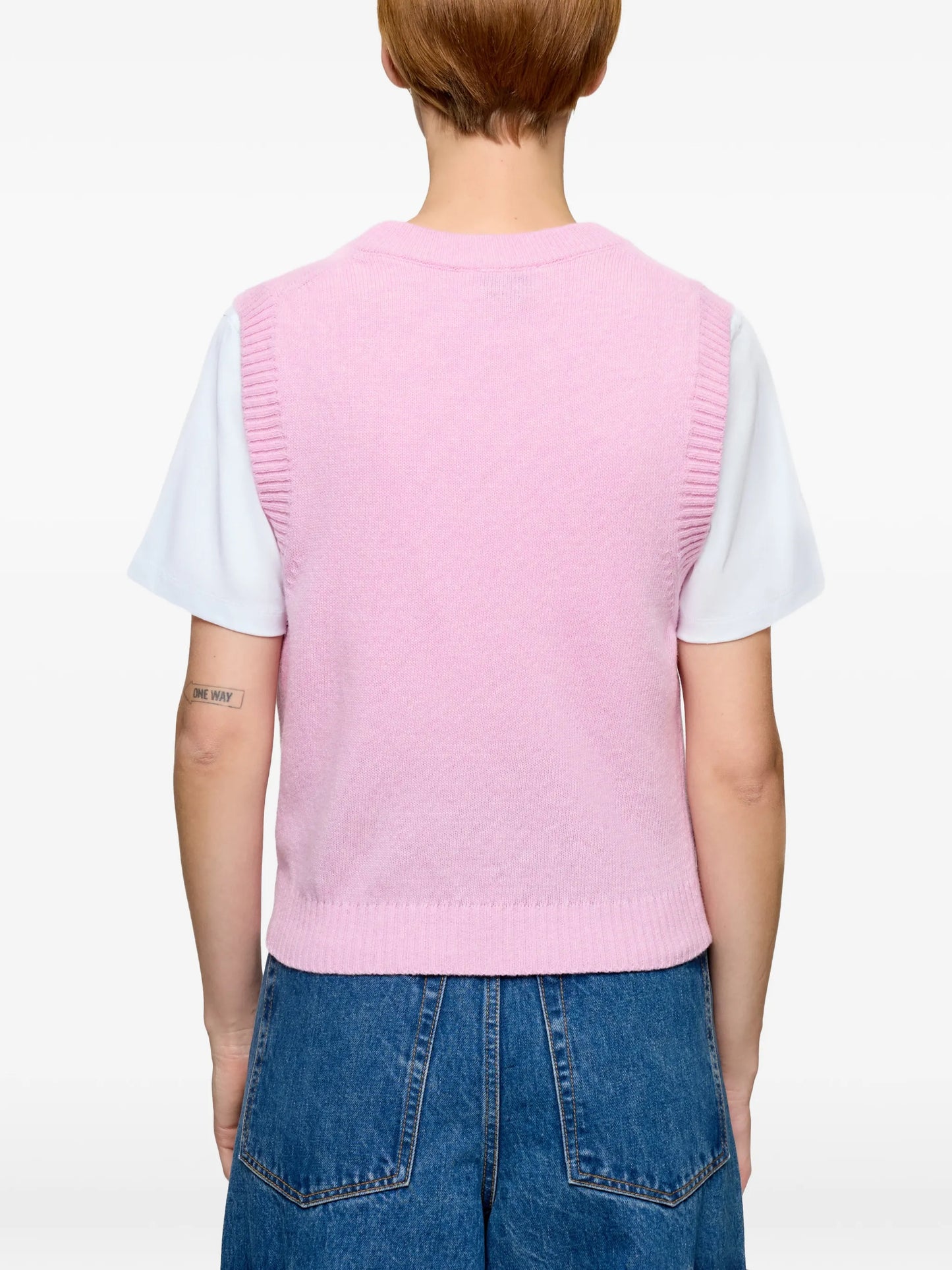 graphic knitted vest