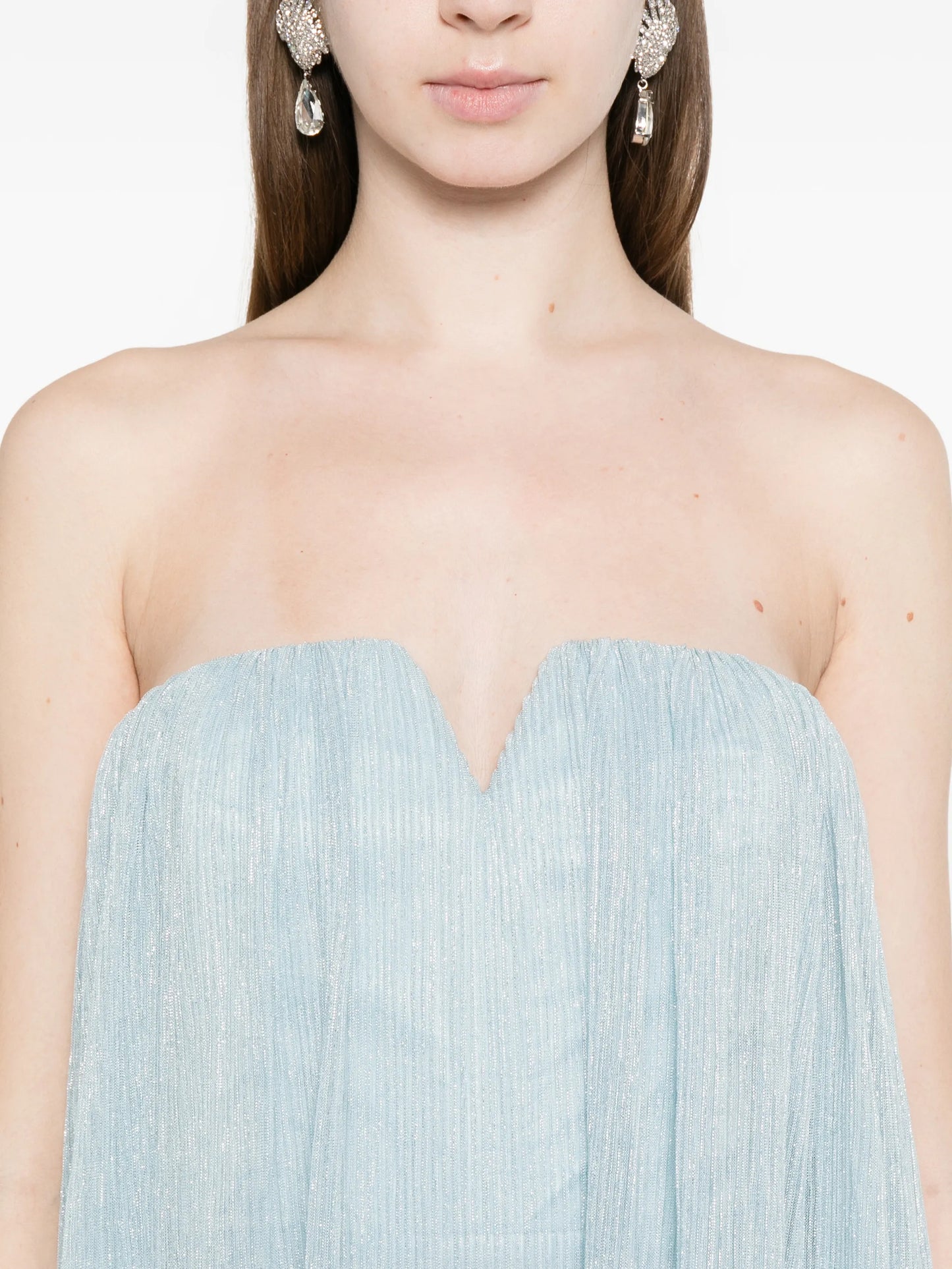 Aphrodite pleated V-neck maxi dress