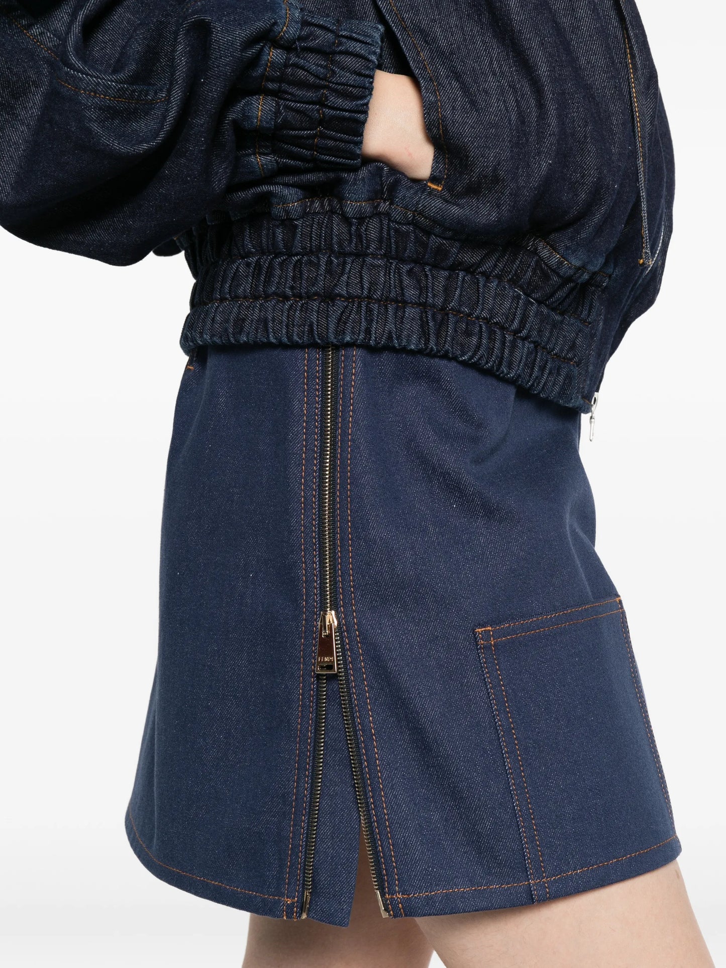 denim mini skirt