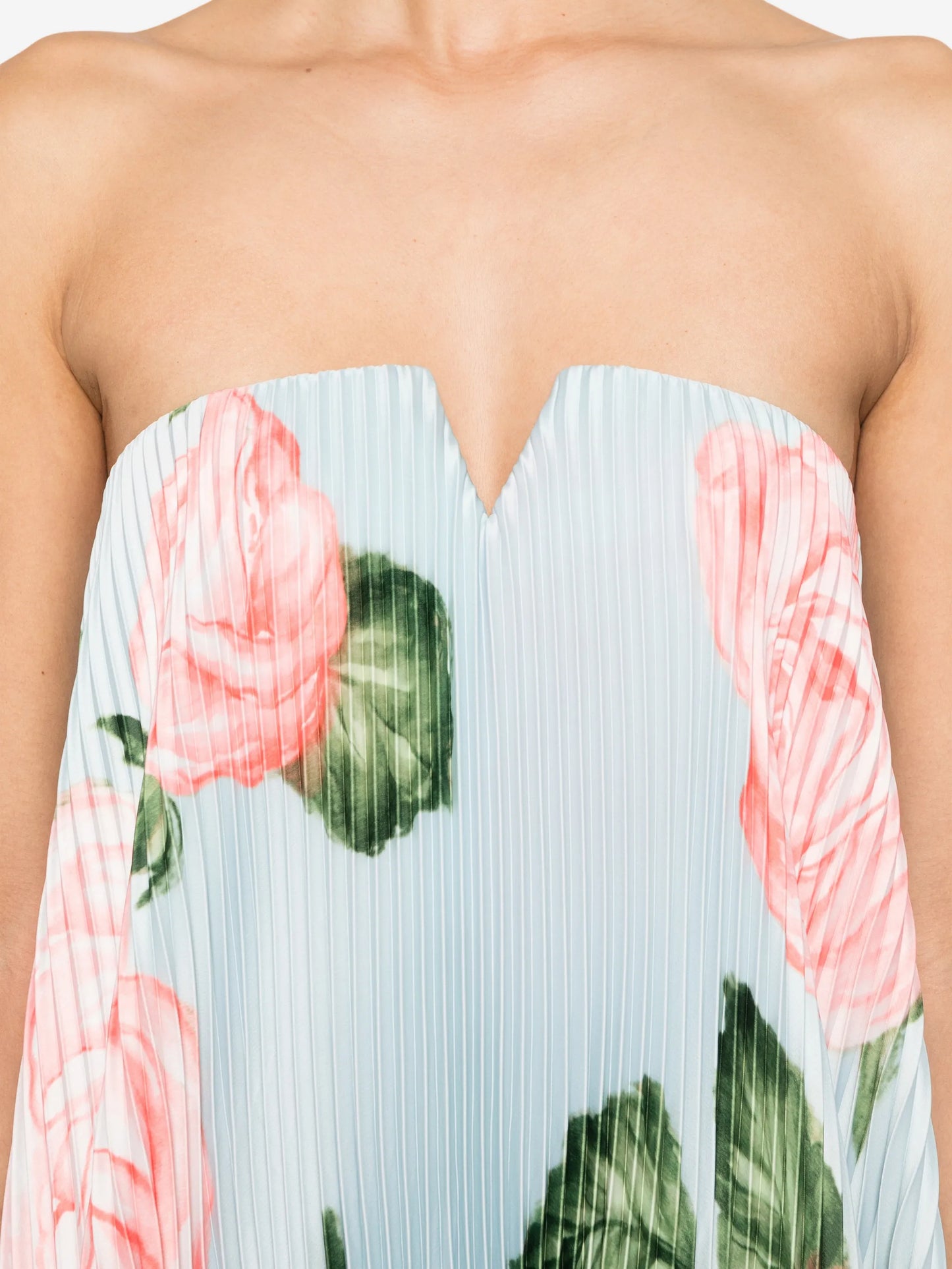 floral pleated maxi dress