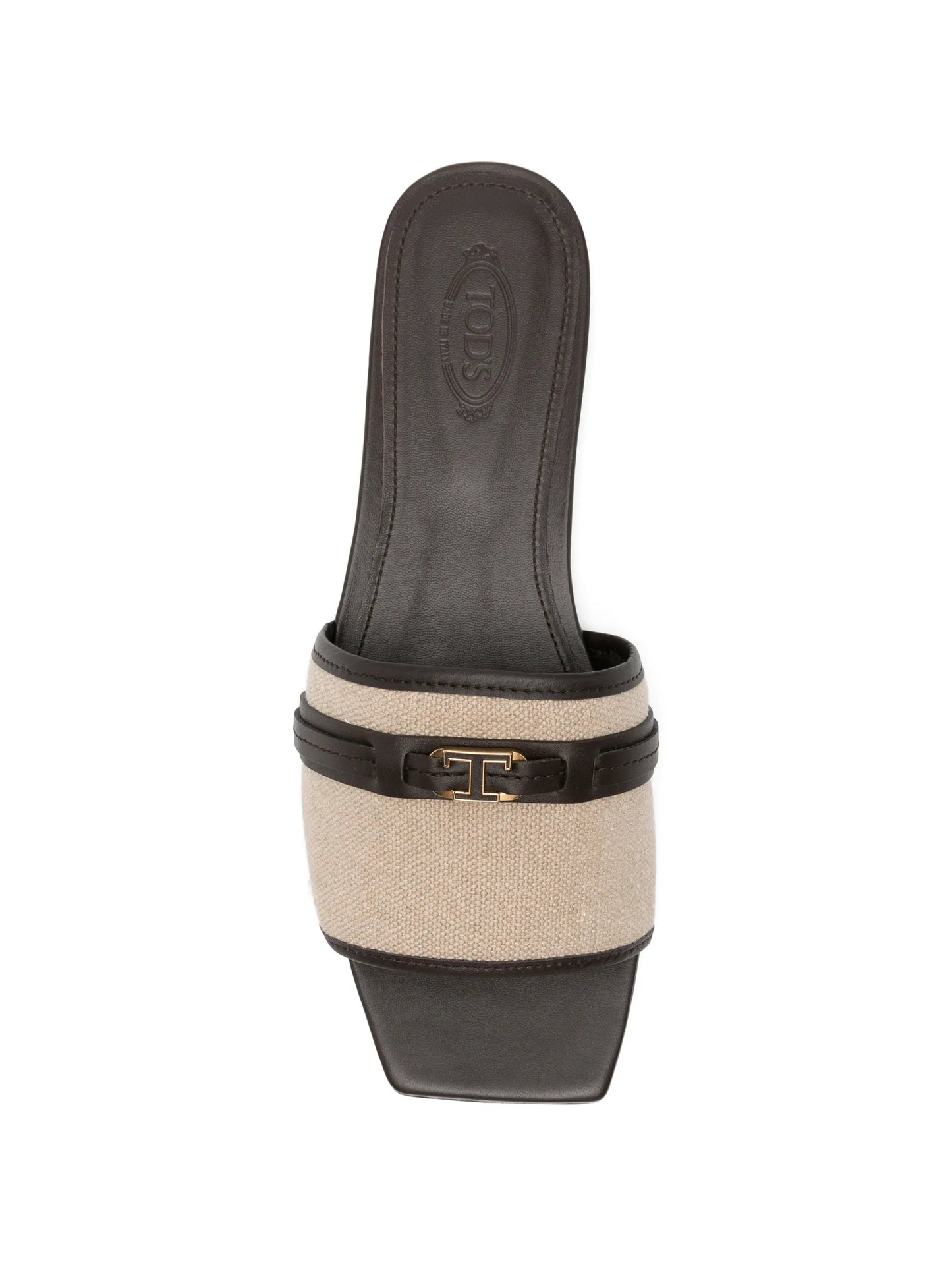 T Timeless leather-trimmed sandals