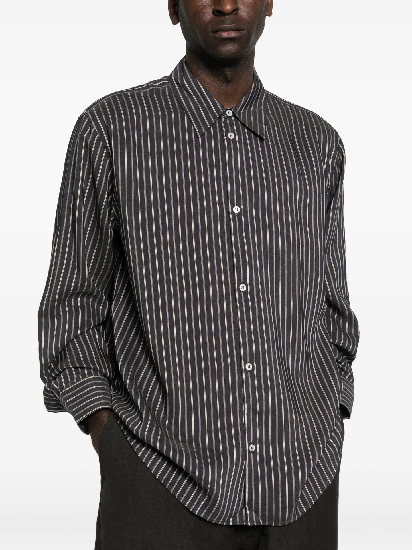 striped button shirt