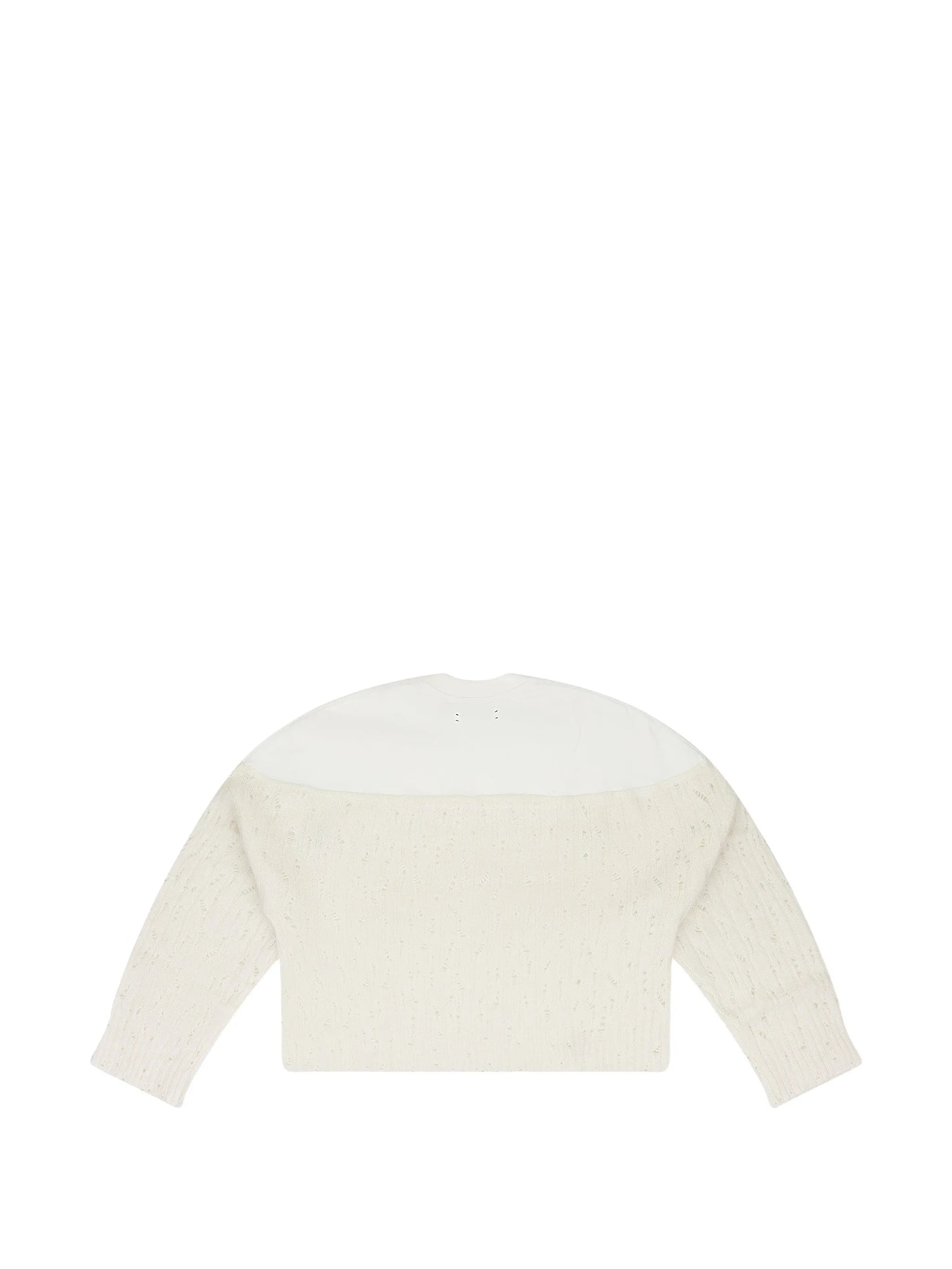drop needle crewneck knitted top