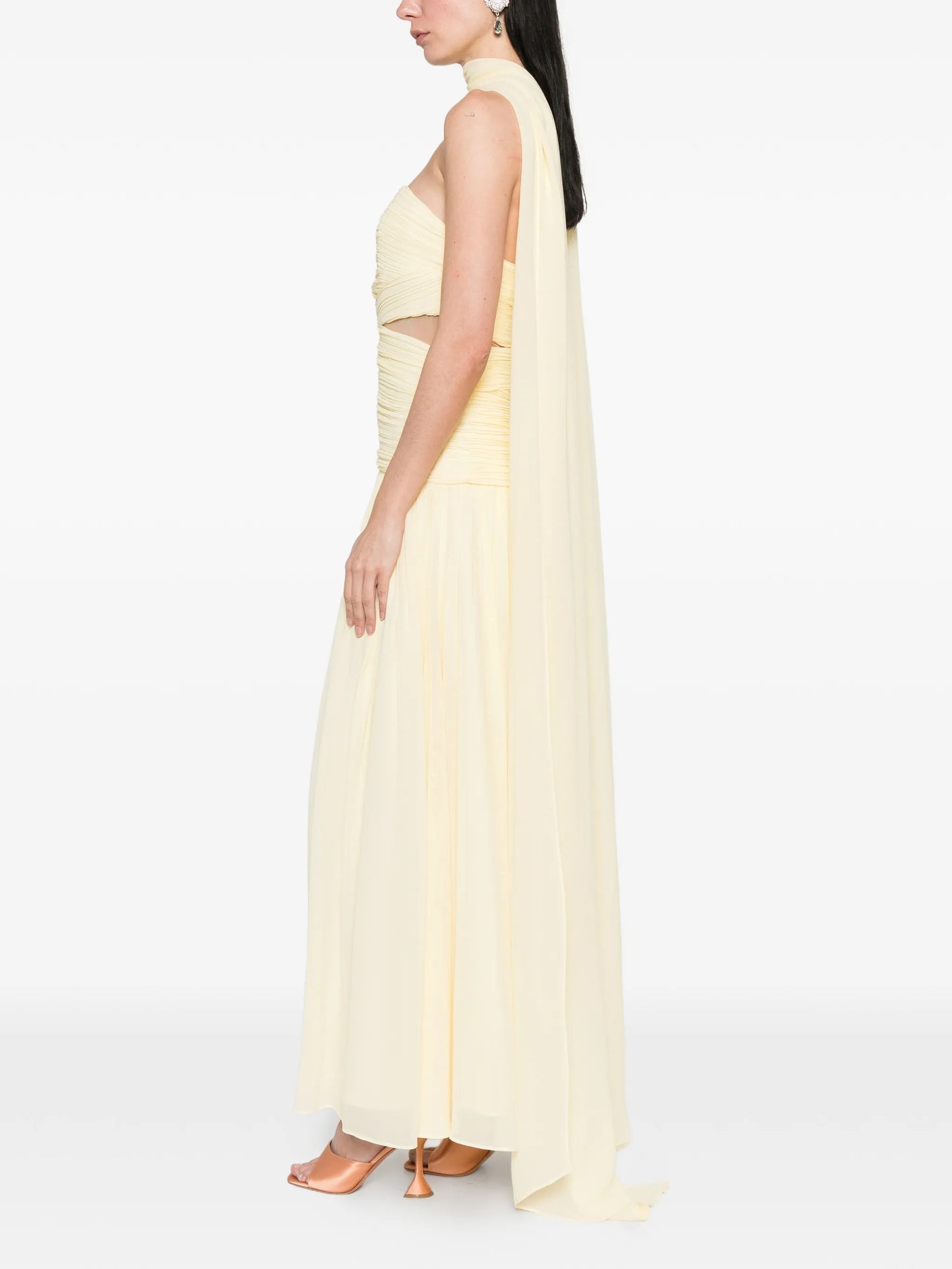 Georgette strapless maxi dress