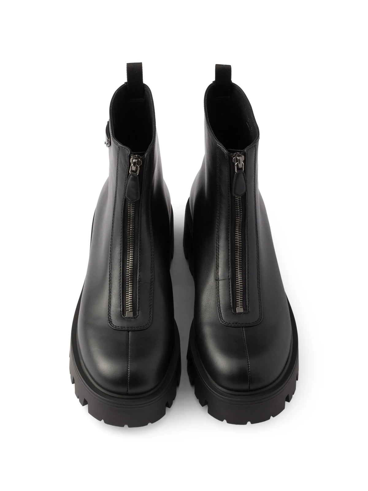 leather zipper booties