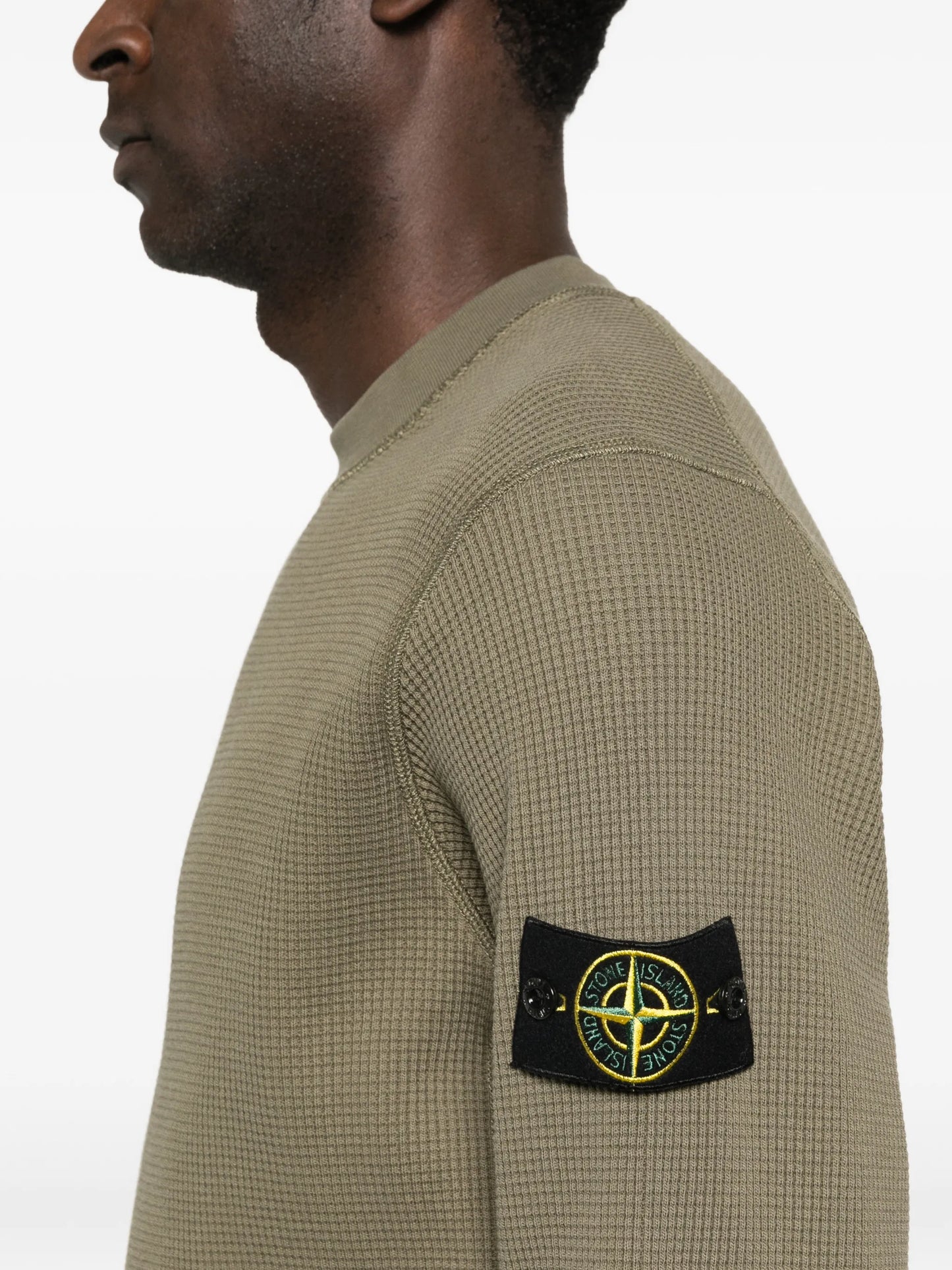 waffle-knit patch sweatshirt