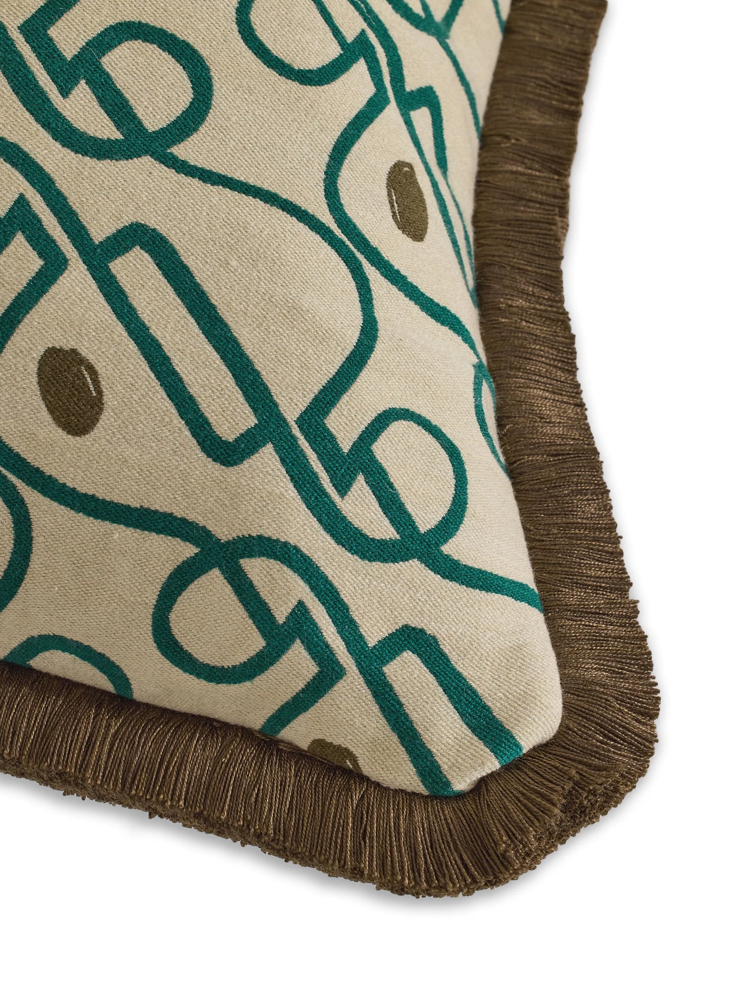 Tilney patterned fringed cushion
