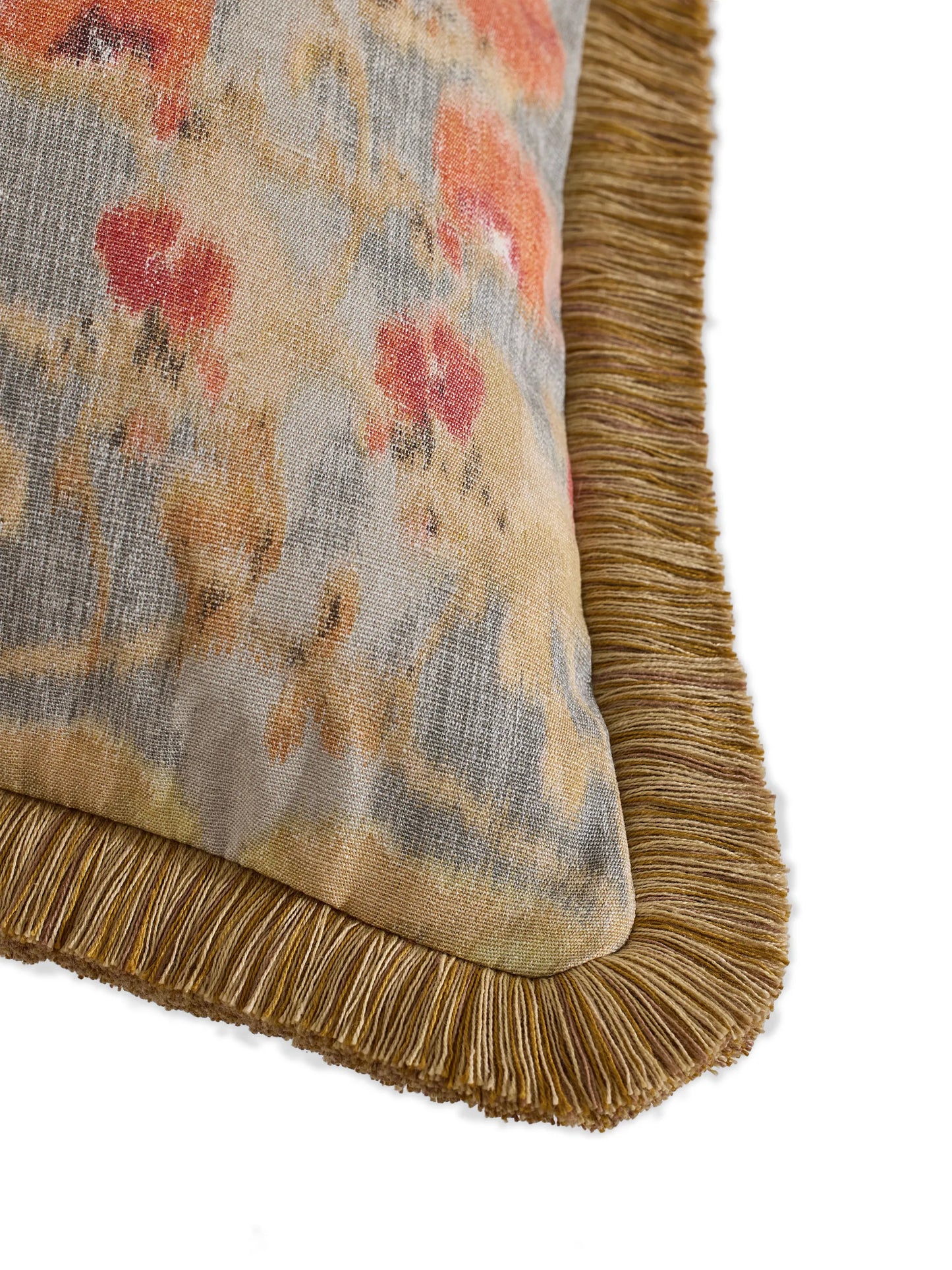 Halsey floral fringed cushion