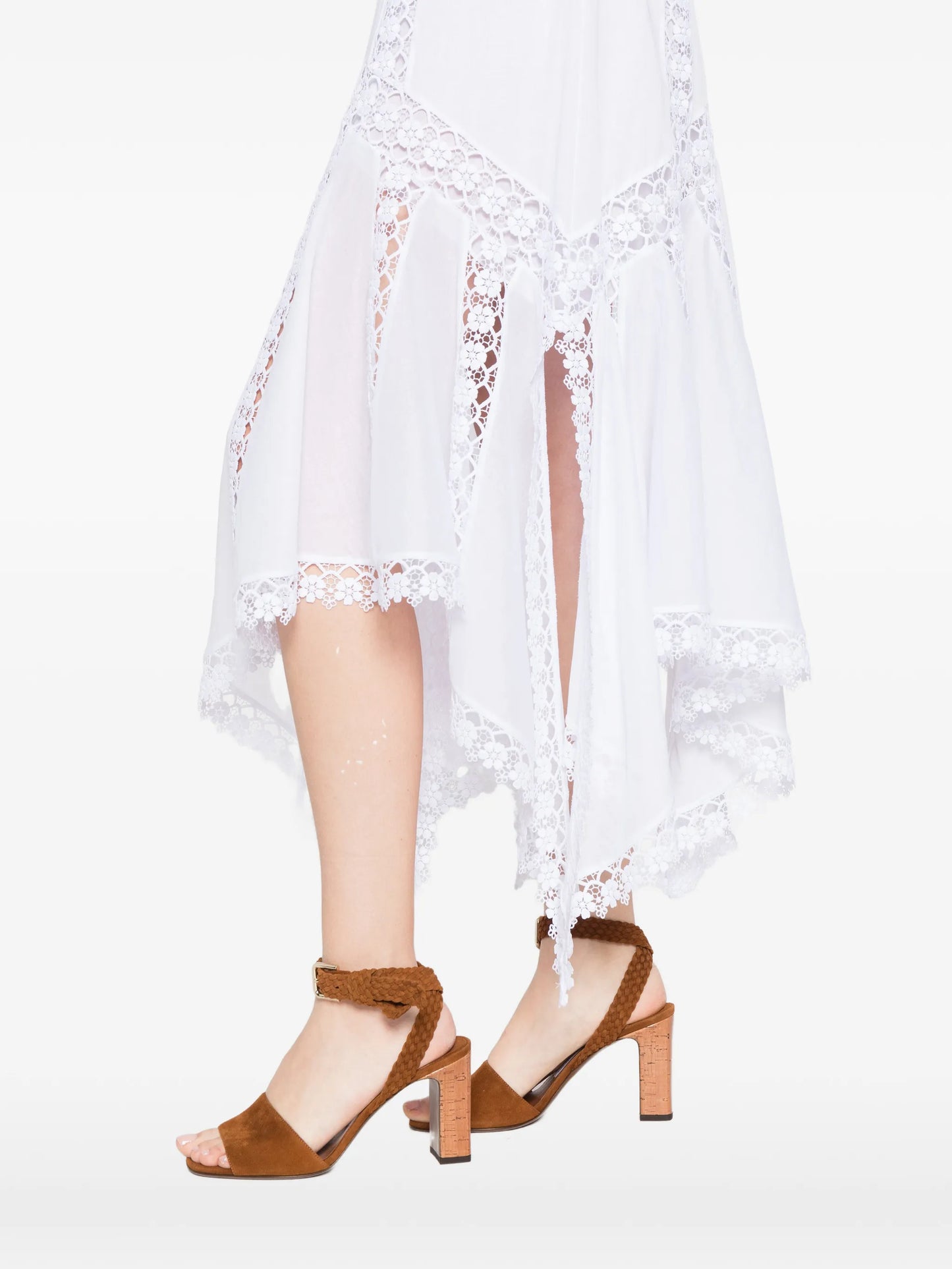 Blossel asymmetric-hem midi dress