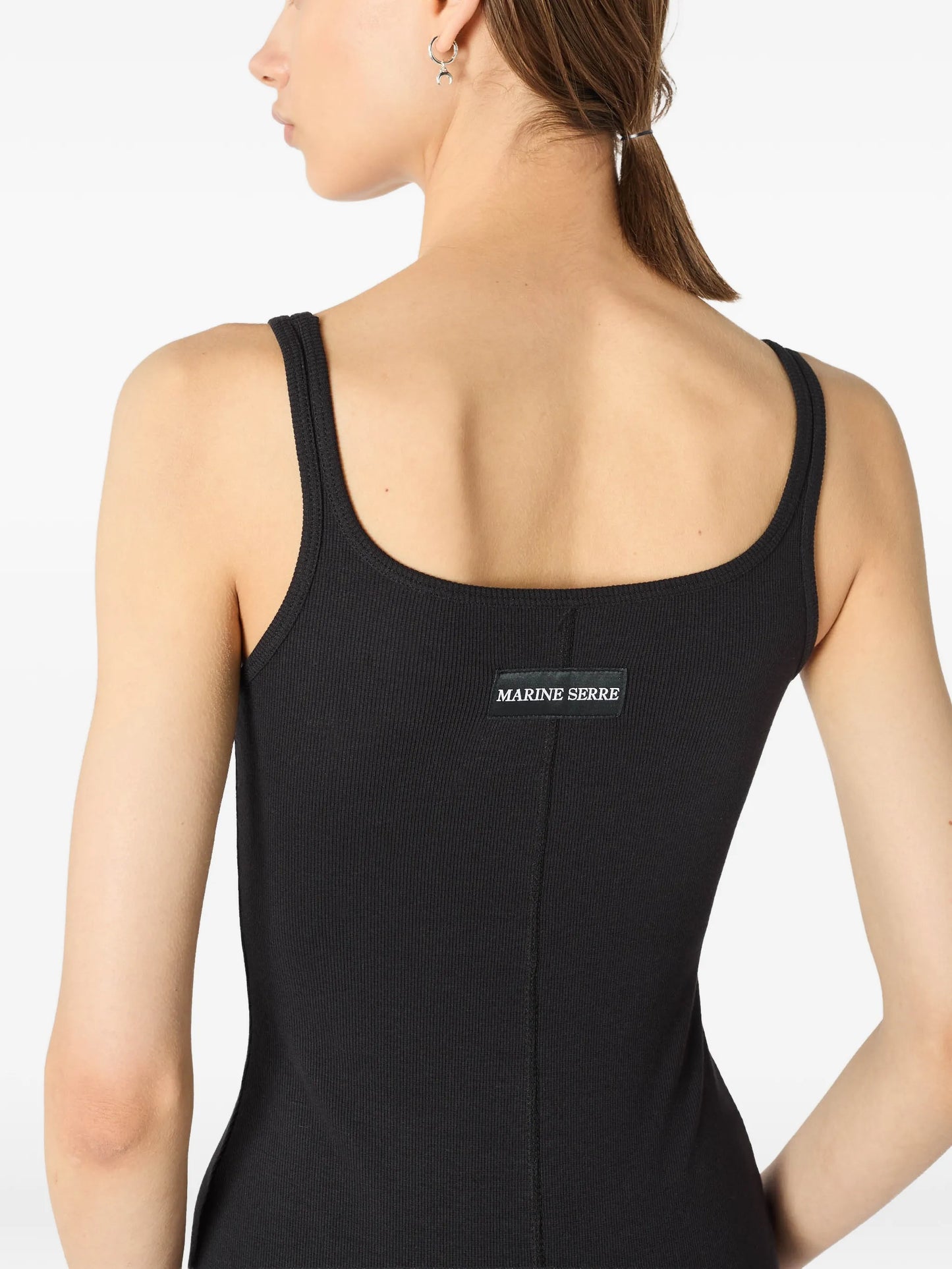 logo ribbed short catsuit