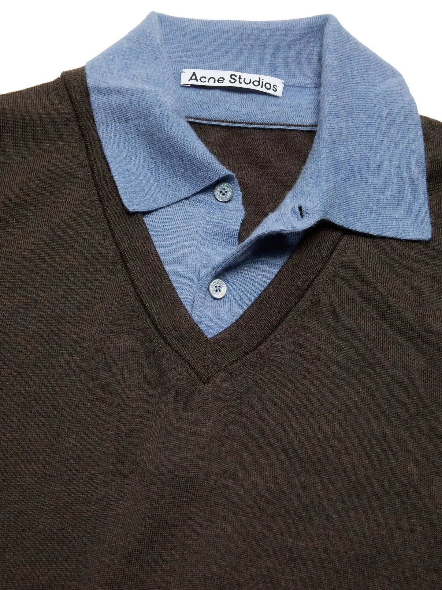 V-neck collared sweater